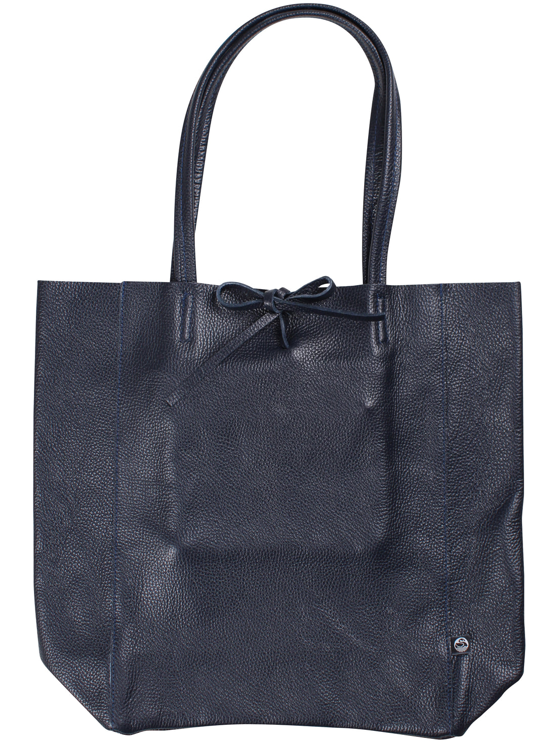 Navy læder taske lavet af ægte italiensk læder