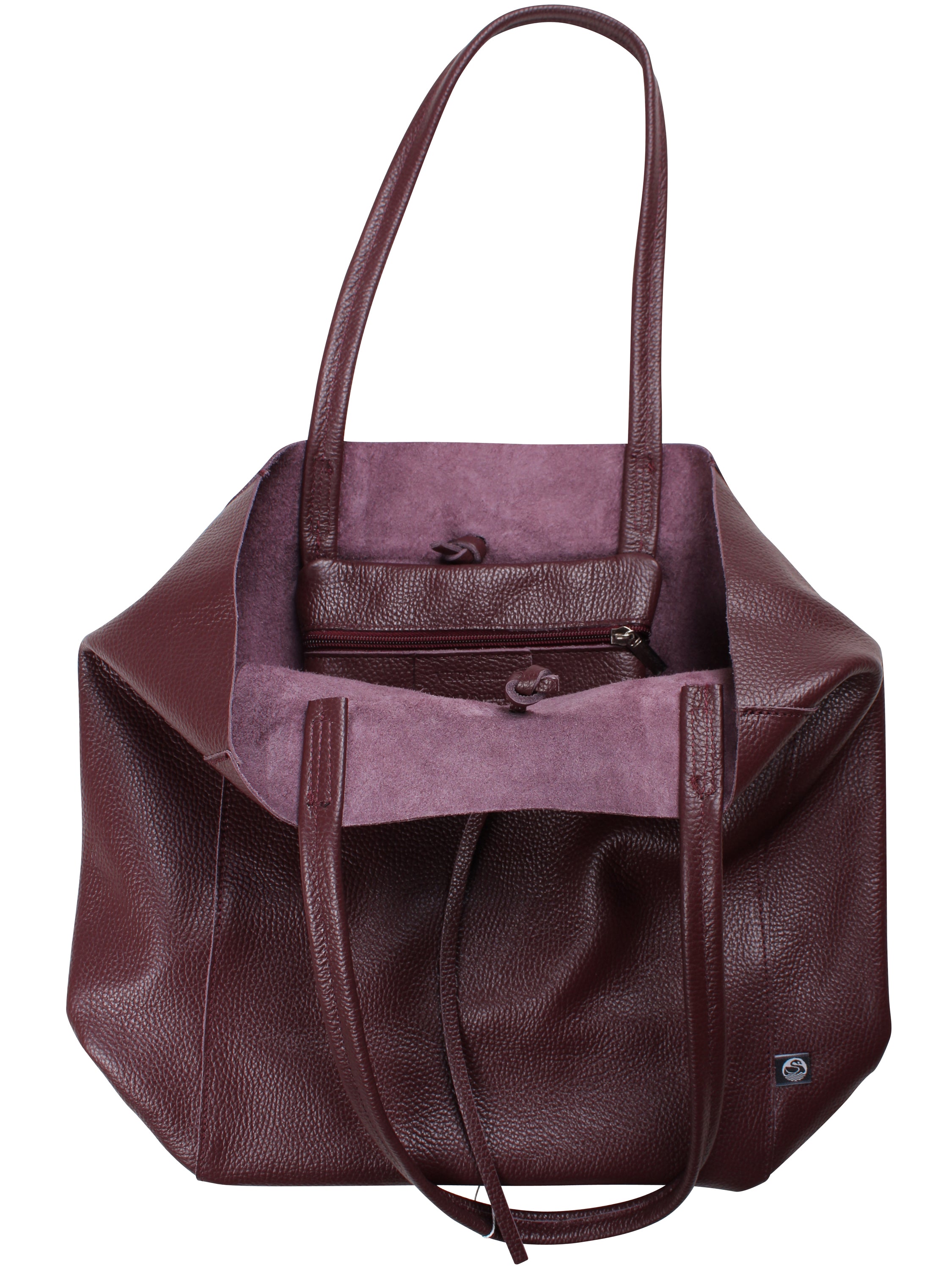 DaneHolstein Leather Tote Bag Red Wine