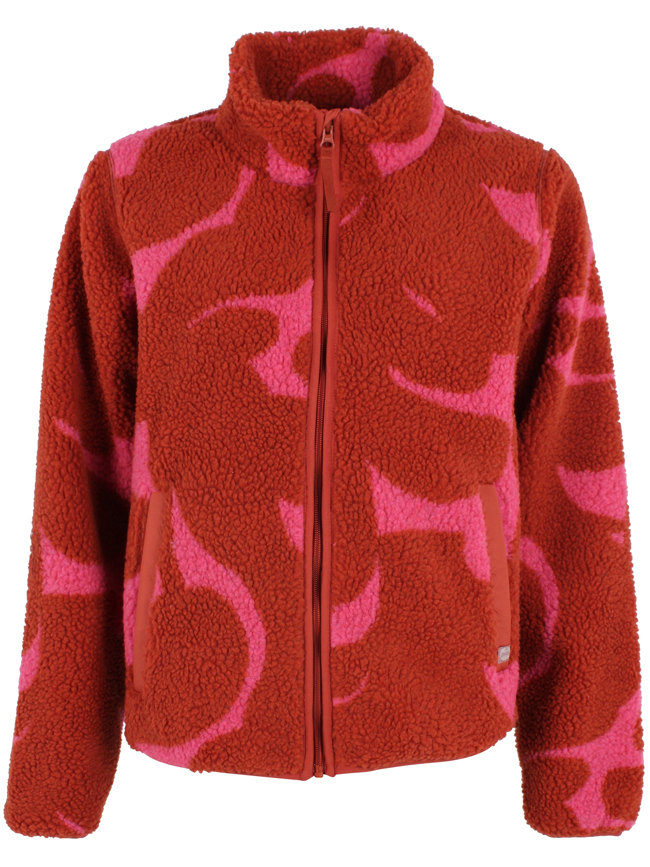 Lækker fleecejakke i lyserød og brændt rød til kvinder-8