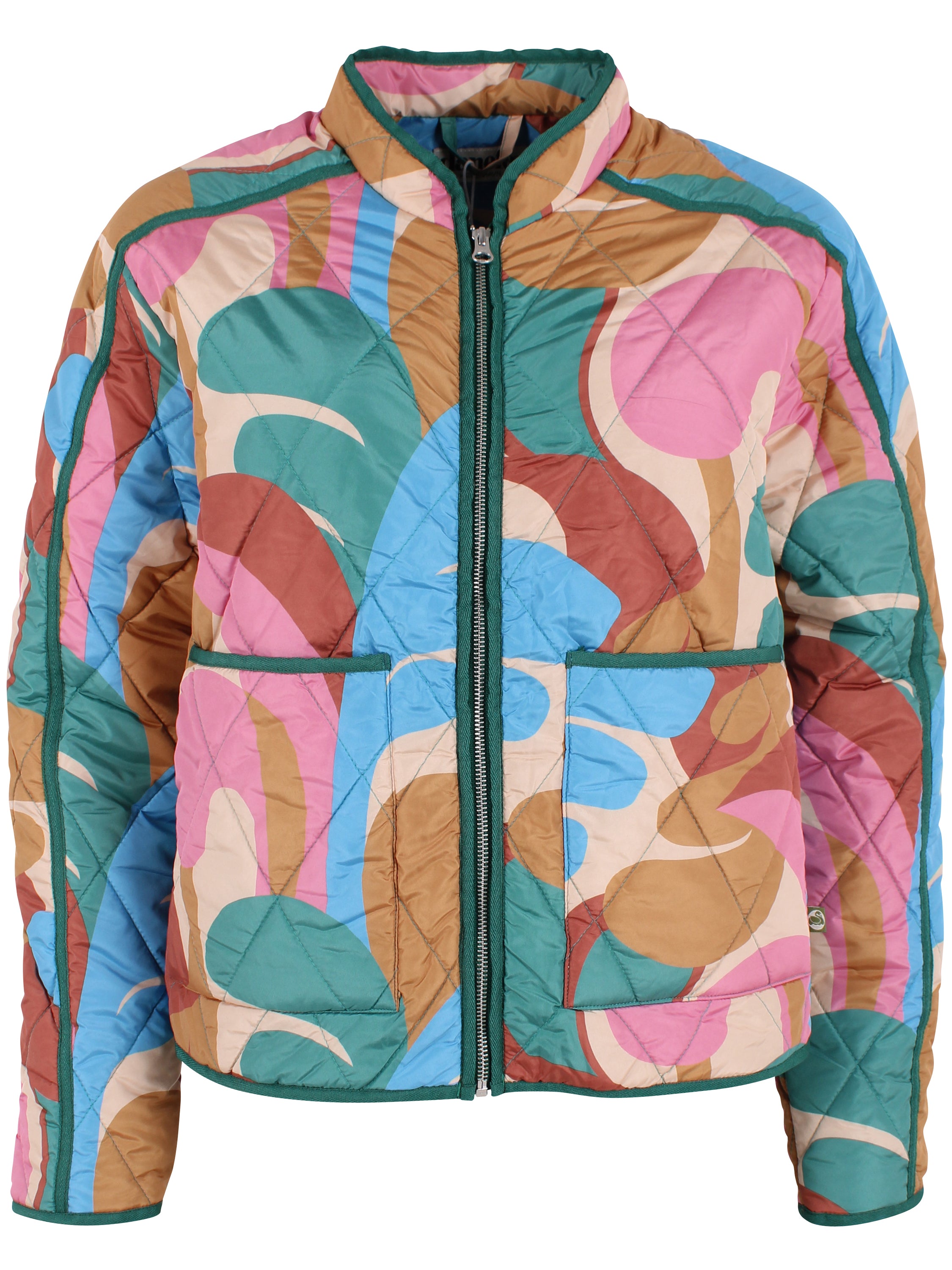 Farverig quiltet termojakke til kvinder
