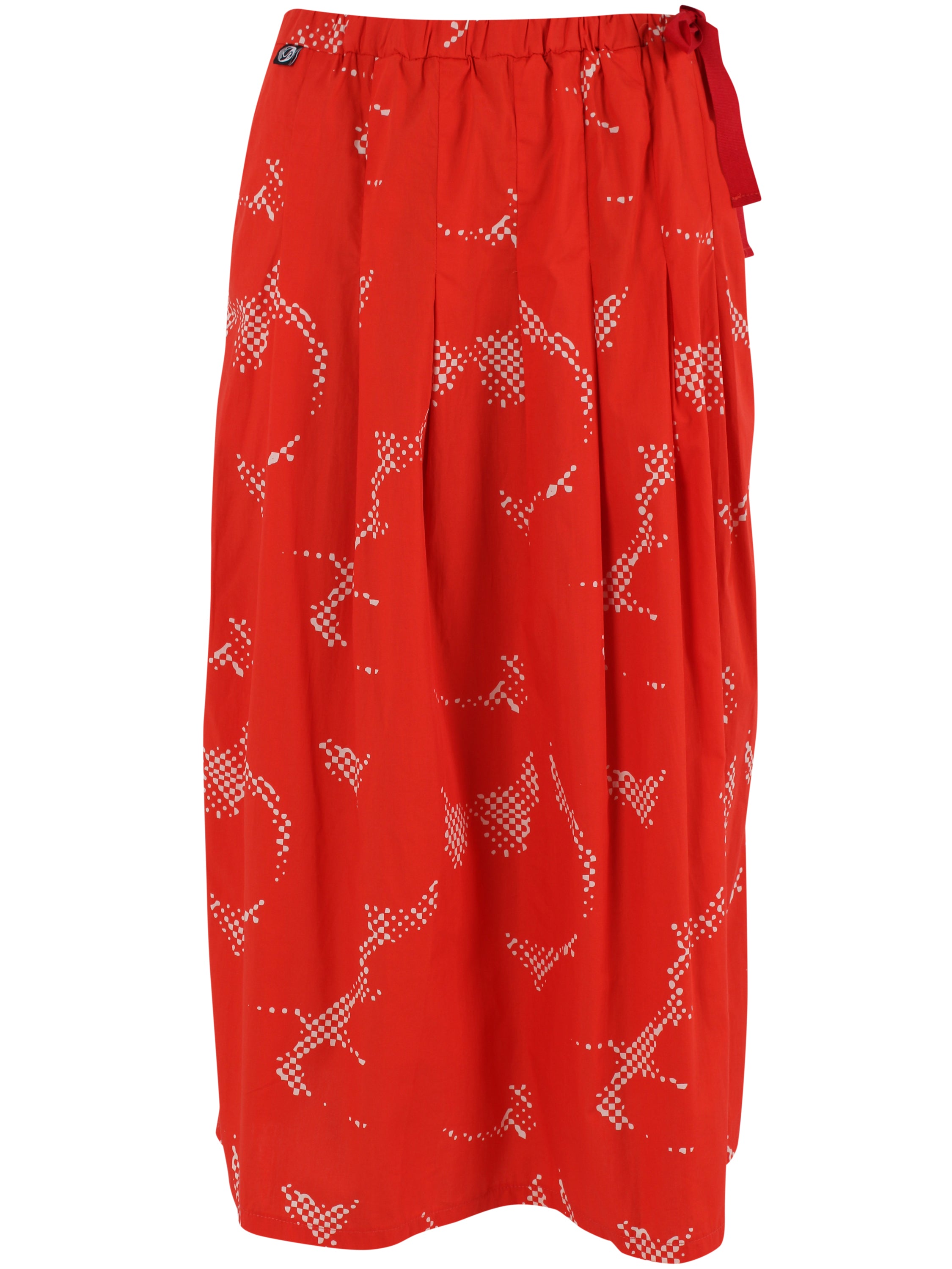 Flot nederdel i rødt og hvidt mønster til kvinder-6