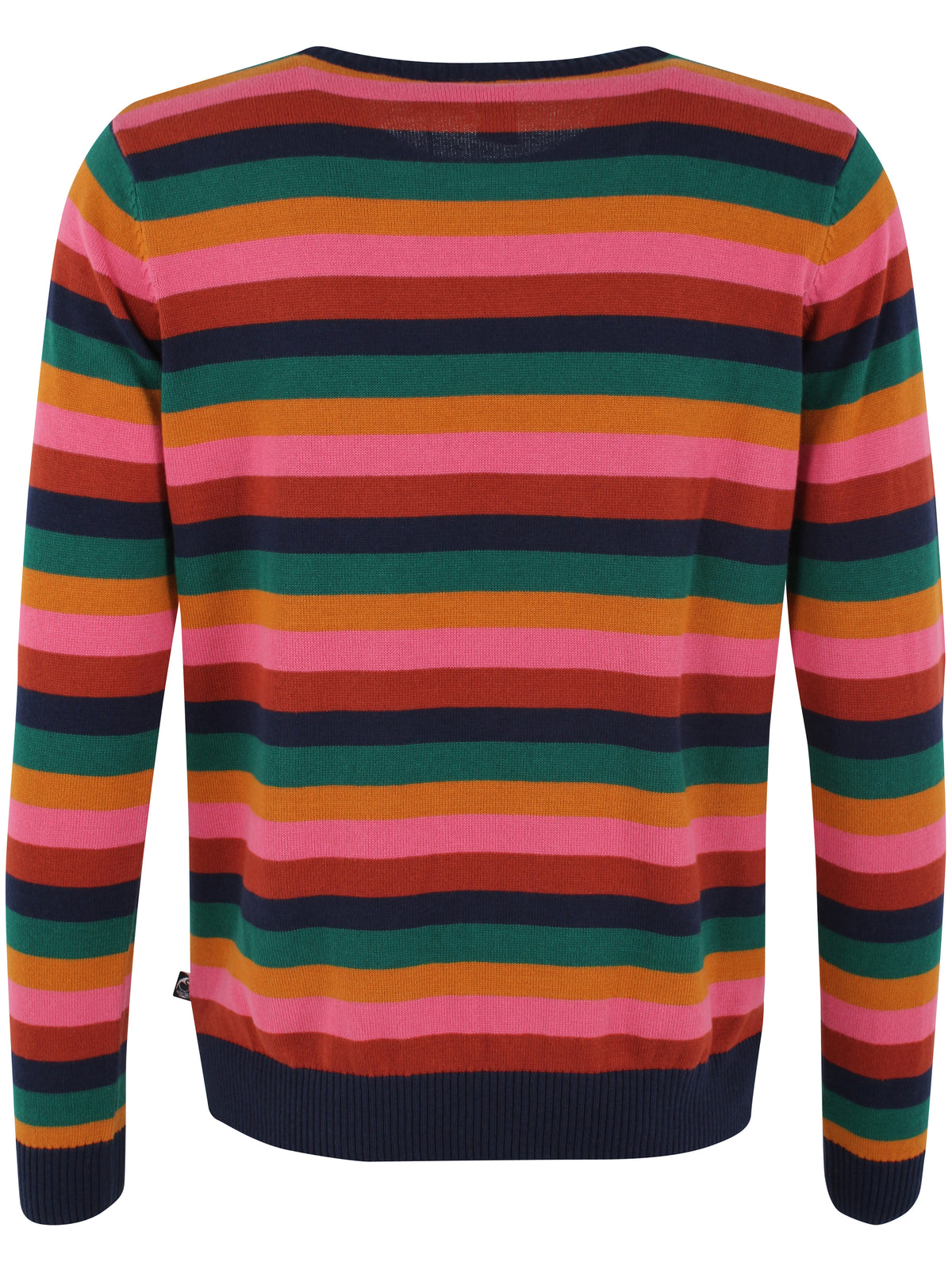 Fin farverig sweater i bomuld med striber til kvinder