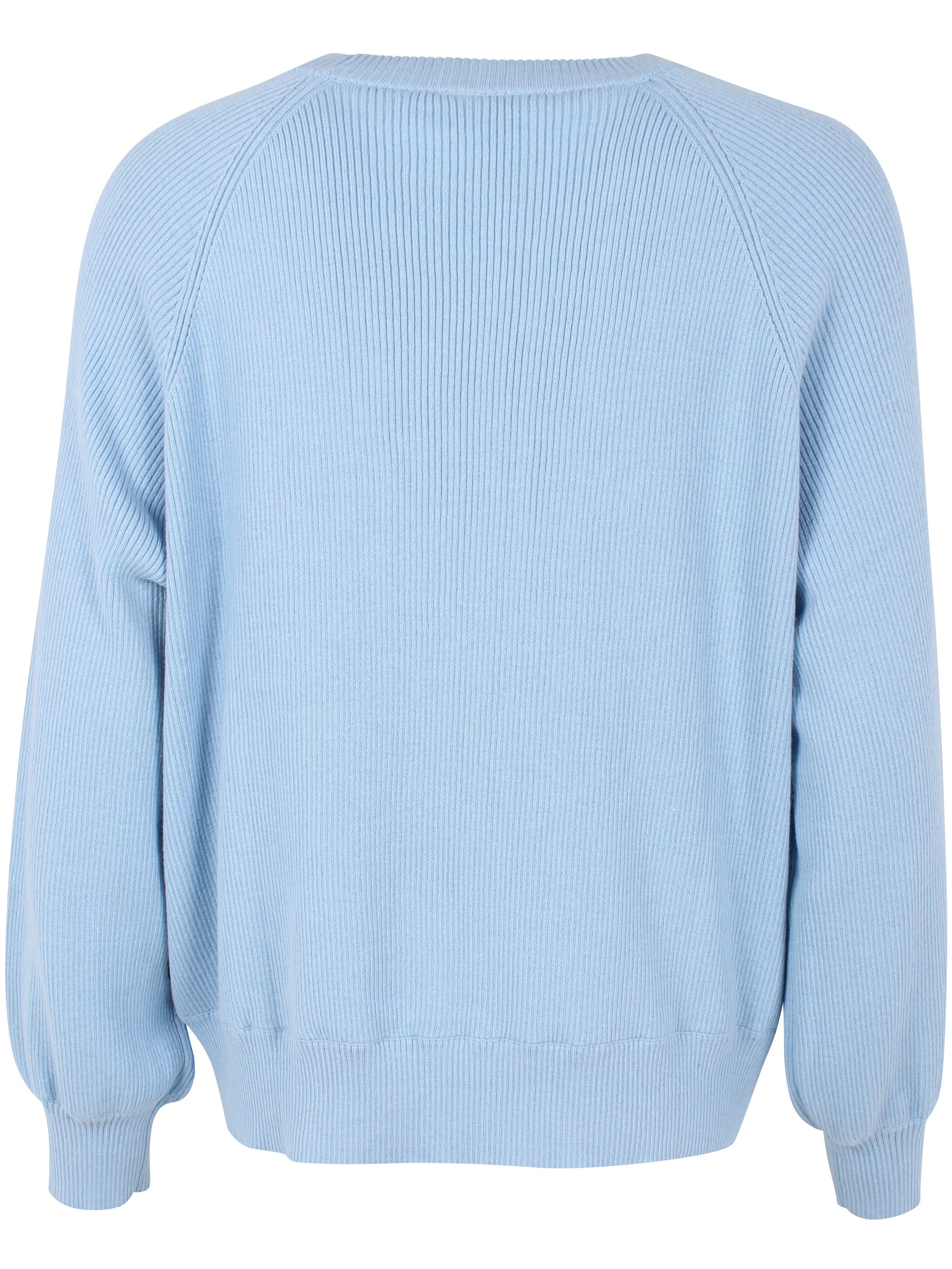 Lækker himmelblå striktrøje i uld til kvinder