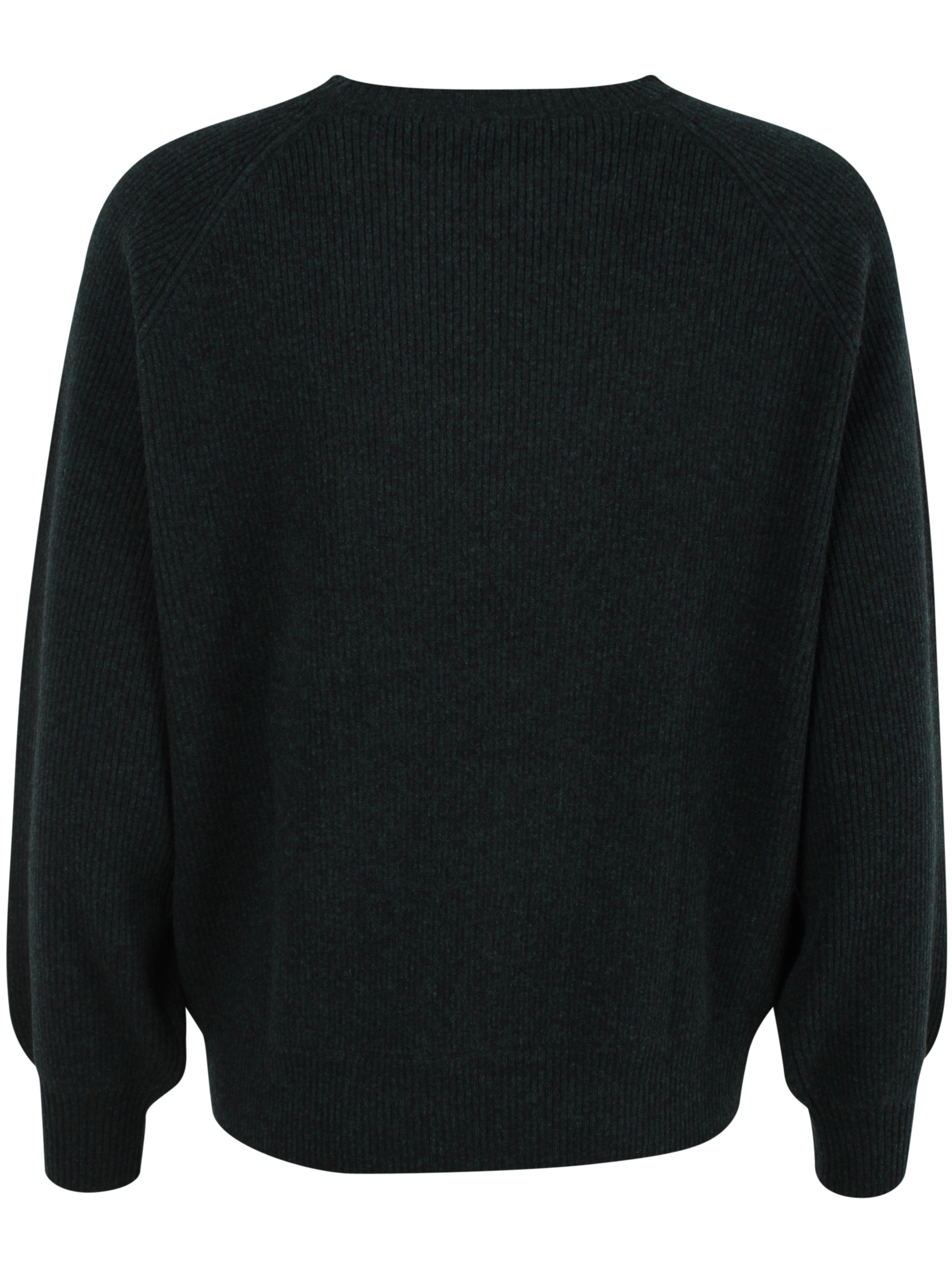 Smuk chunky sweater i 100% merinould med rund hals og i mørkegrøn nuance til kvinder