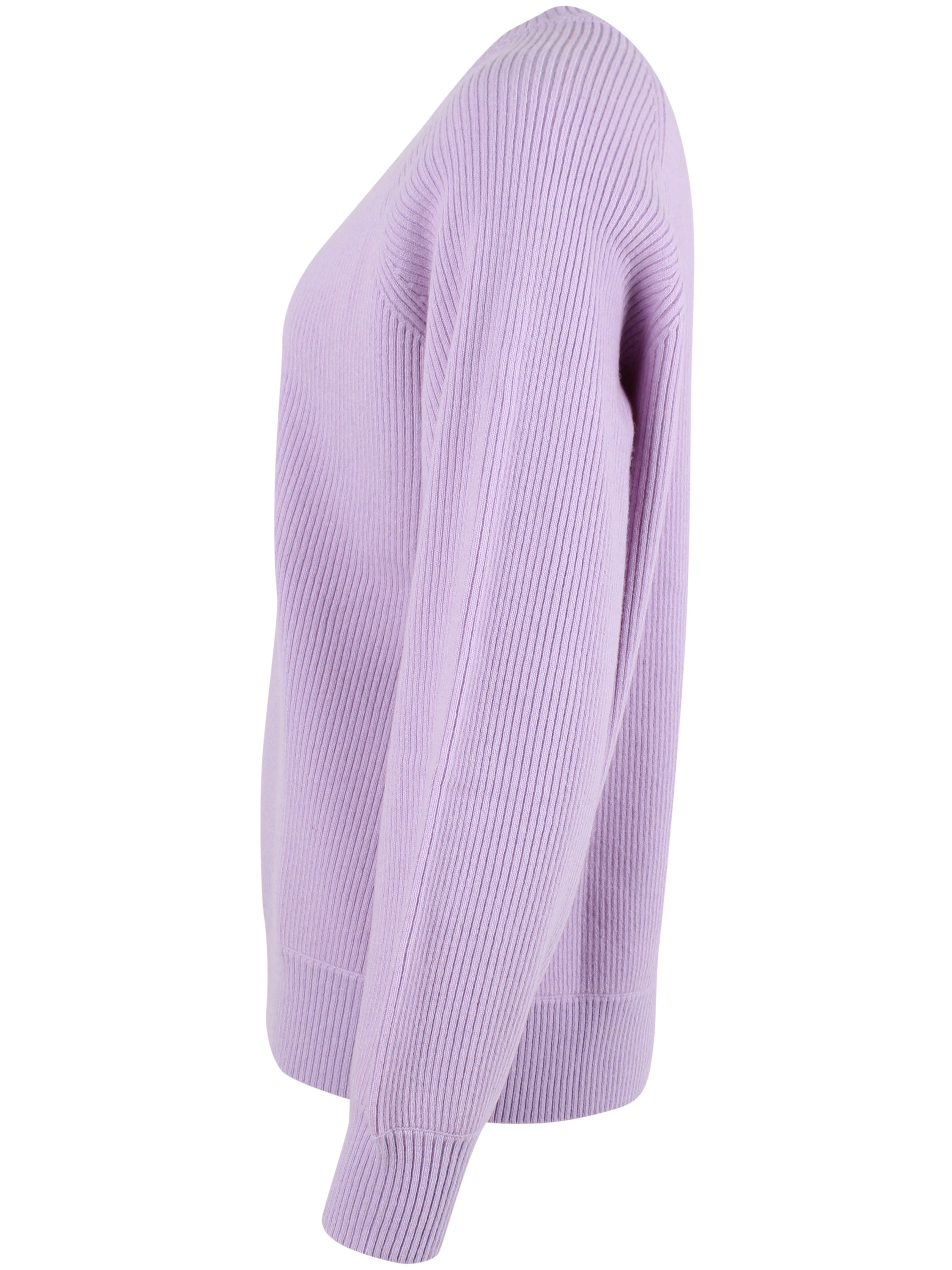 Smuk chunky sweater i 100% merinould med rund hals og i lyslilla nuance til kvinder