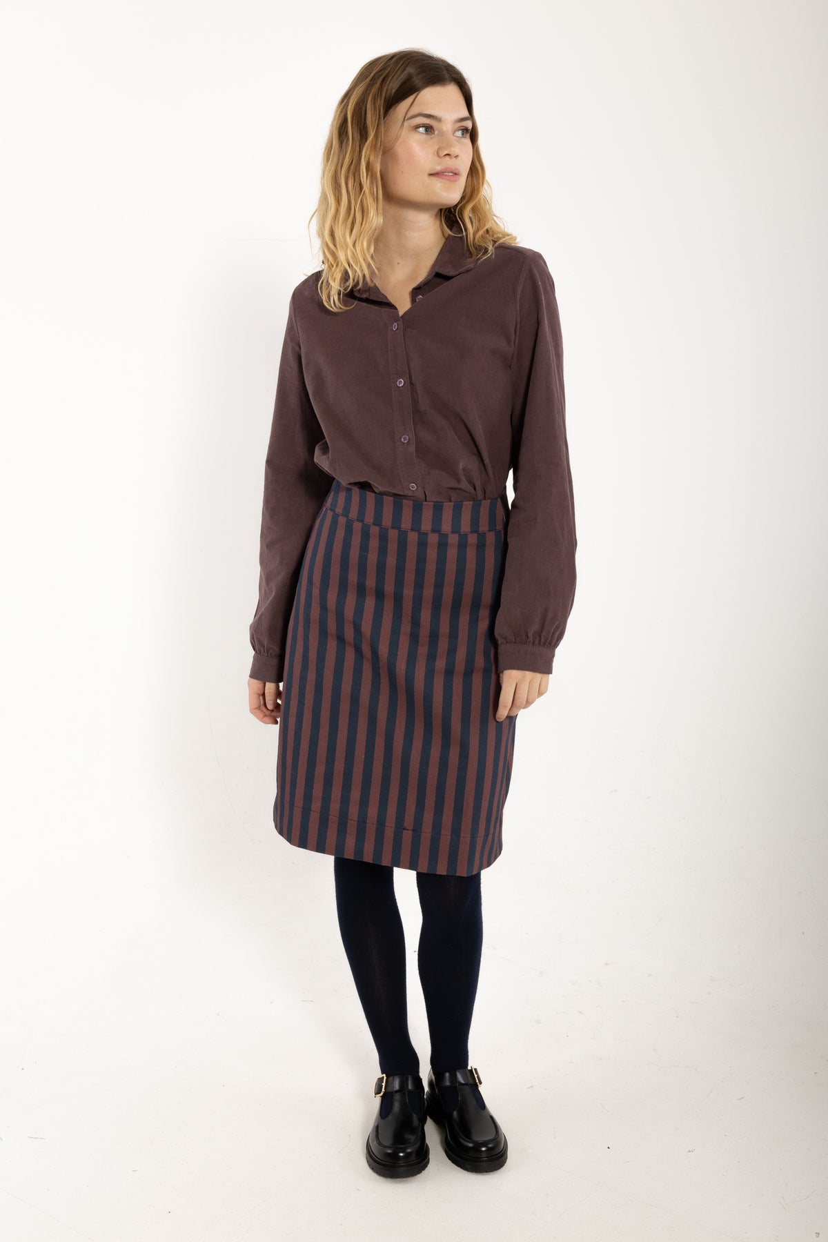Danerosemary Cord Shirt Grey Plum