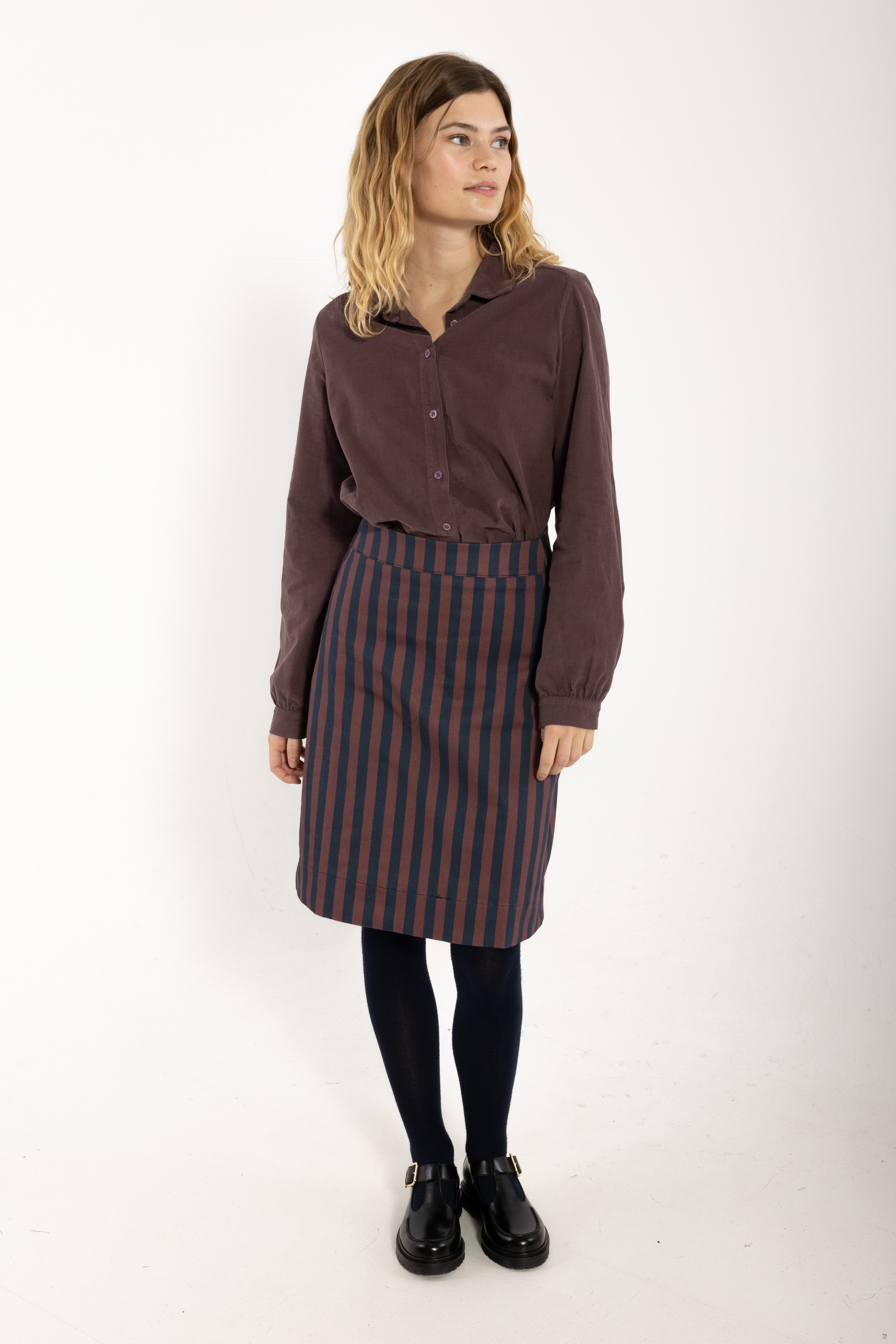 Danerosemary Cord Shirt Grey Plum