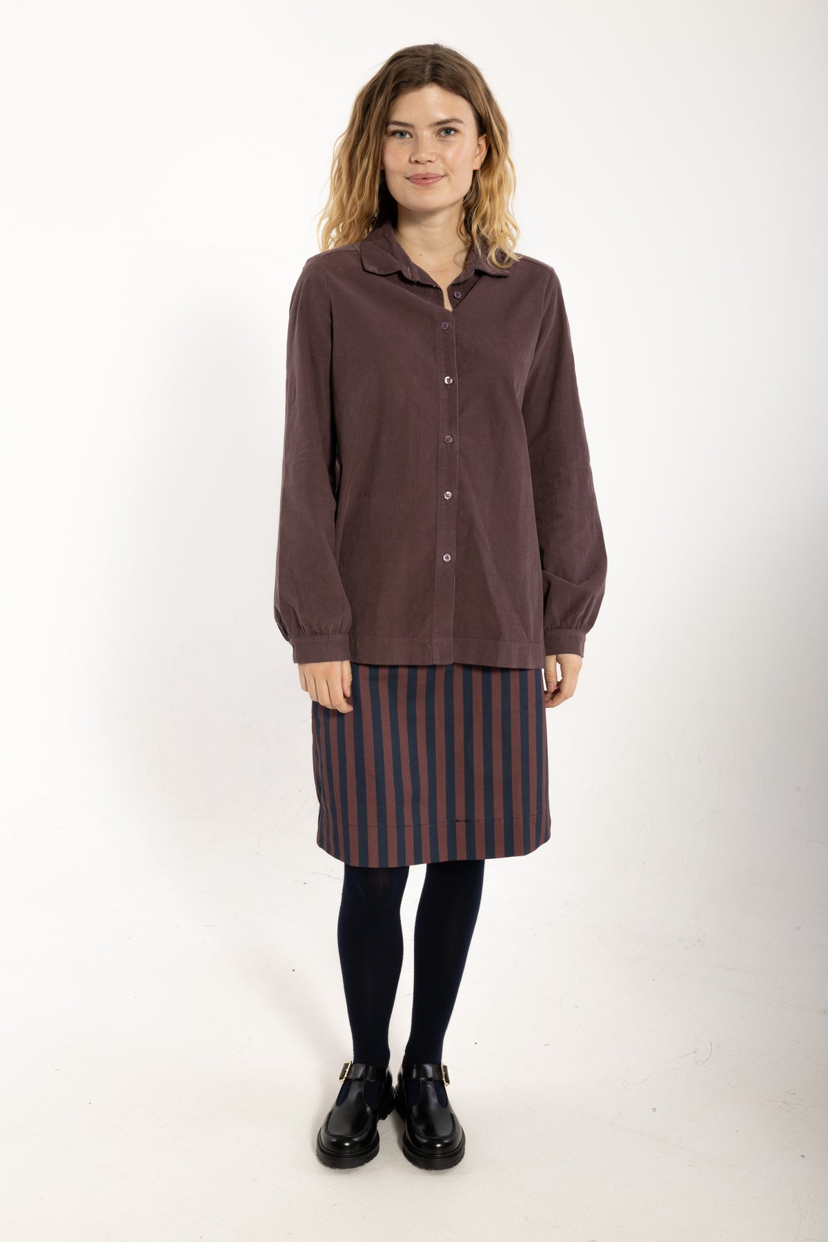 Danerosemary Cord Shirt Grey Plum