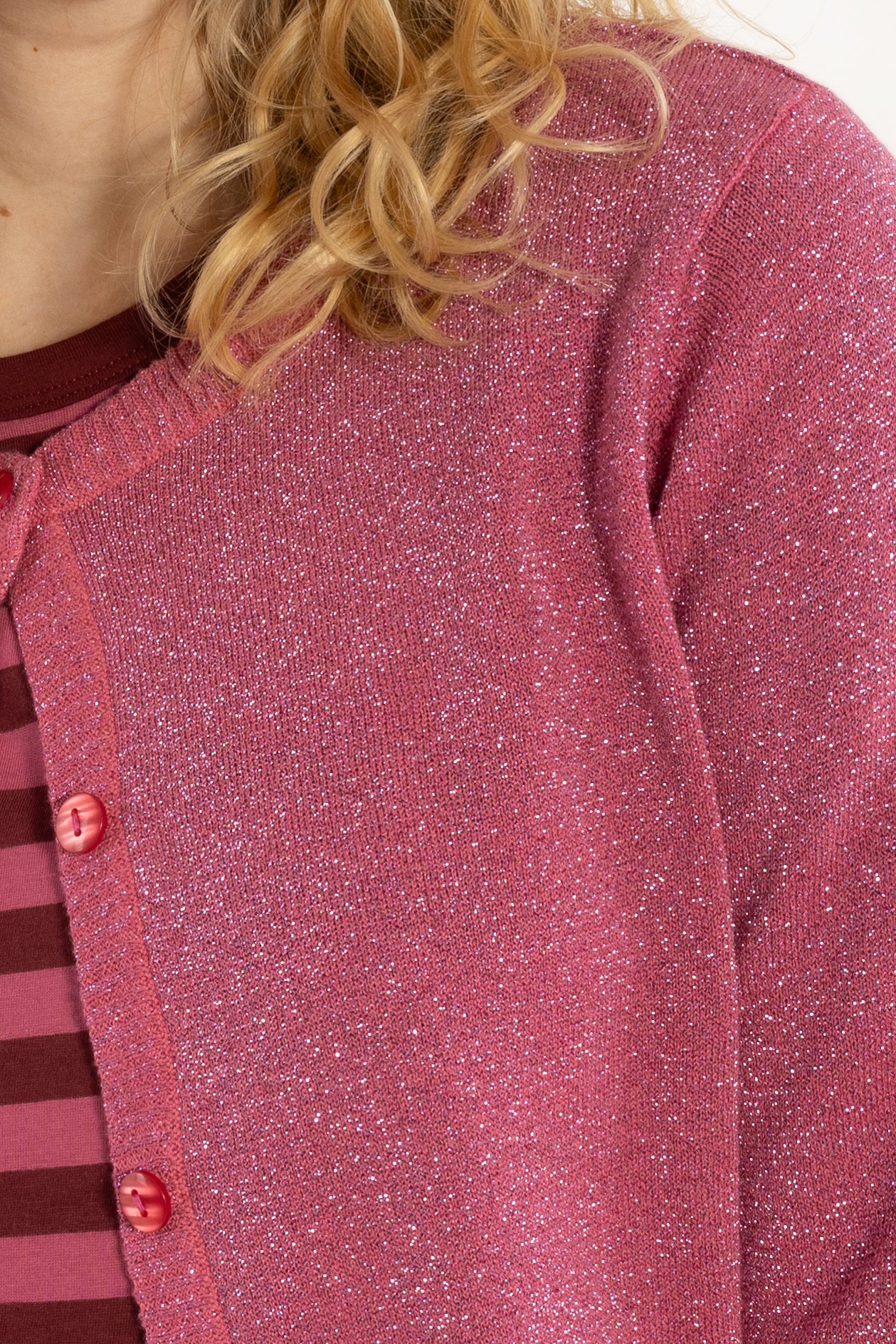 Danesaga Glitter Cardigan Soft Cherry