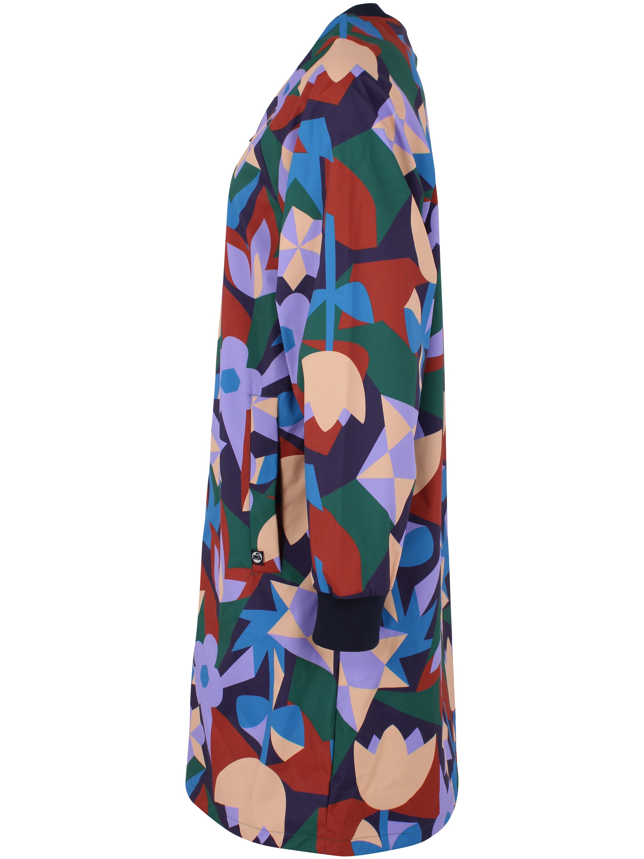 Praktisk mønstret jakke i fantastisk farverigt design til kvinder