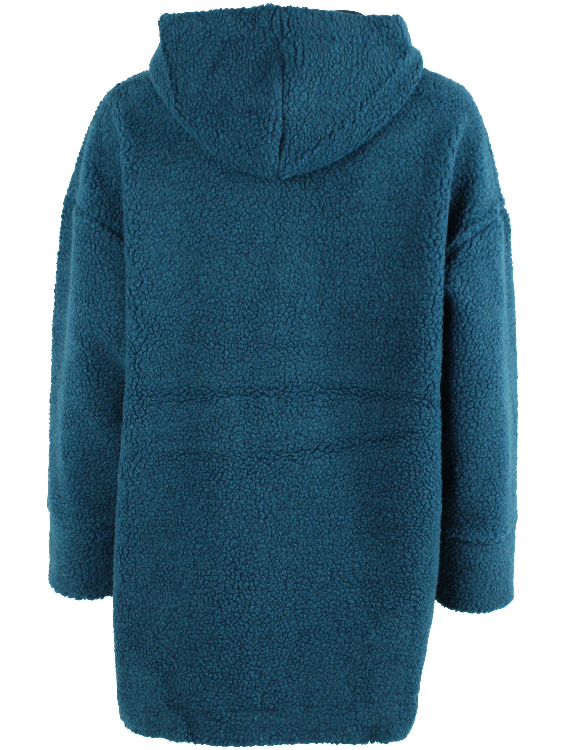 Lækker fuzzy fleecejakke i blågrøn nuance til kvinder