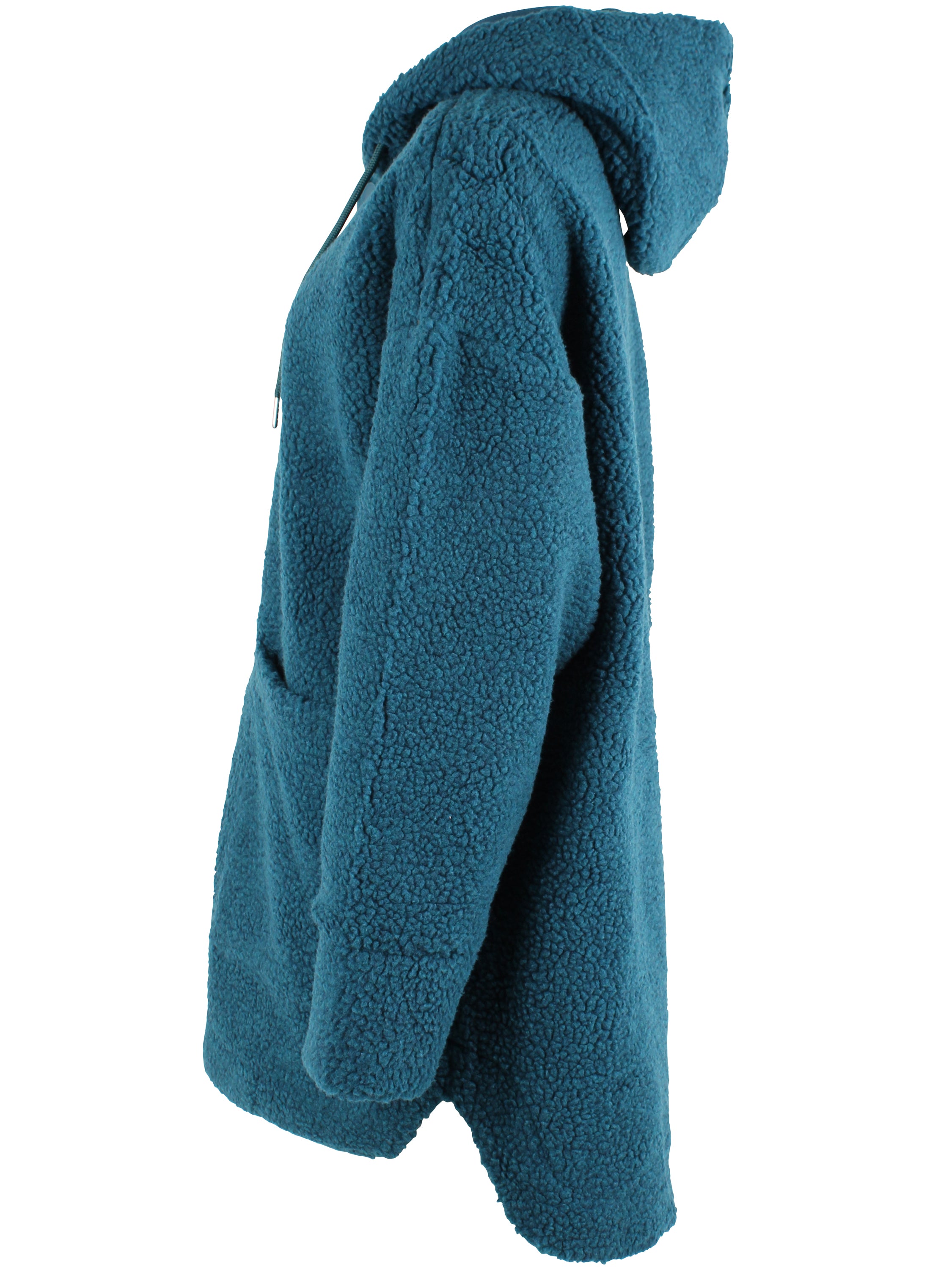 Lækker fuzzy fleecejakke i blågrøn nuance til kvinder