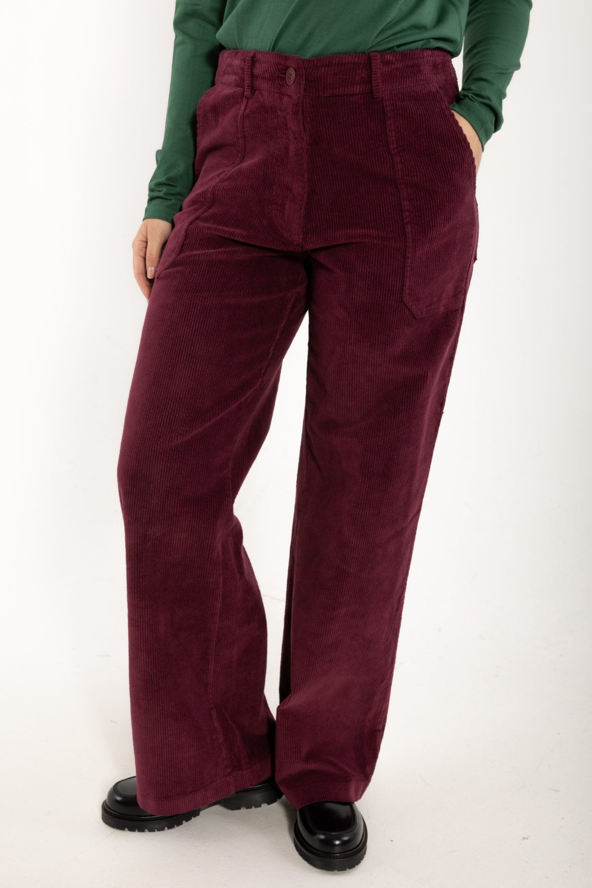 Daneworld Cord Stretch Pants Dark Cherry