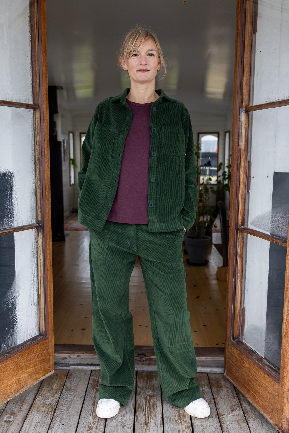 Daneworld Cord Stretch Pants Dark Forest
