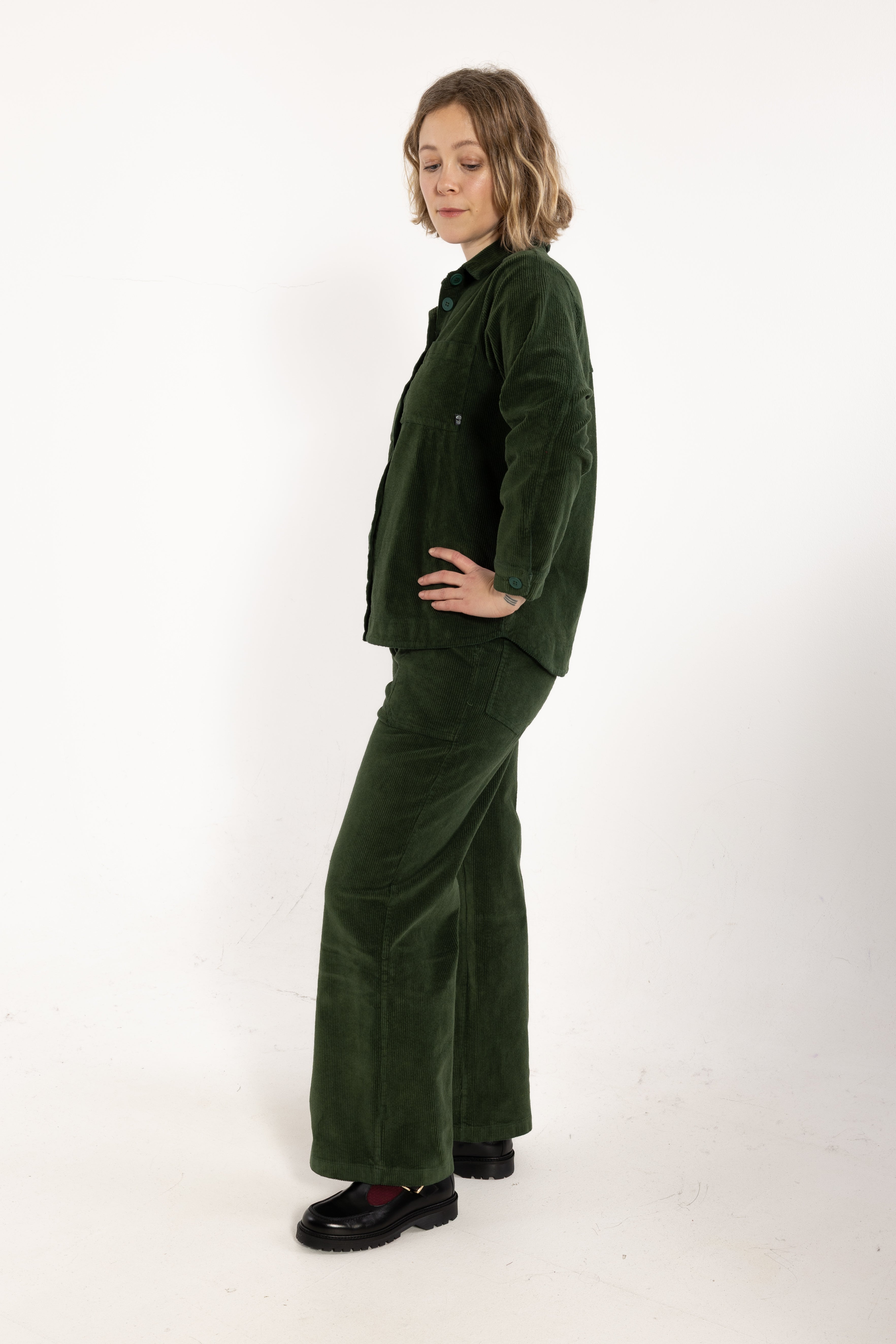 Daneplanet Cord Stretch Pants Dark Forest