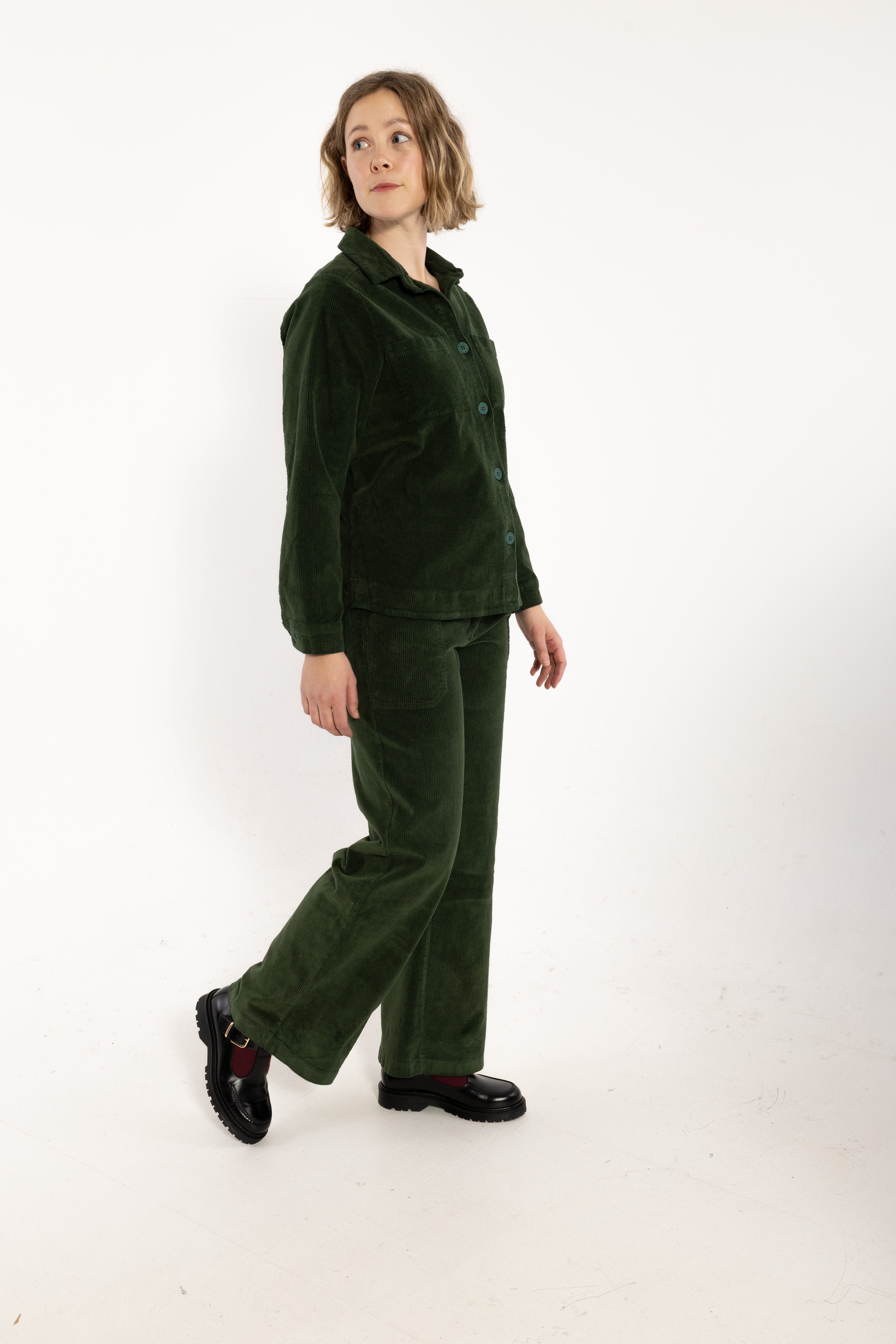 Daneplanet Cord Stretch Pants Dark Forest