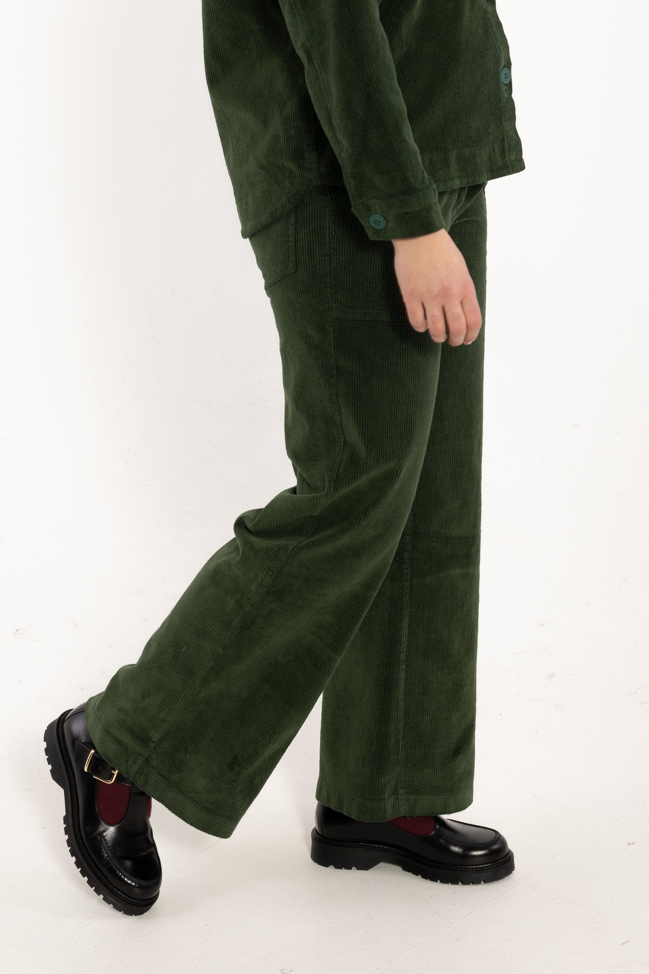 Daneplanet Cord Stretch Pants Dark Forest