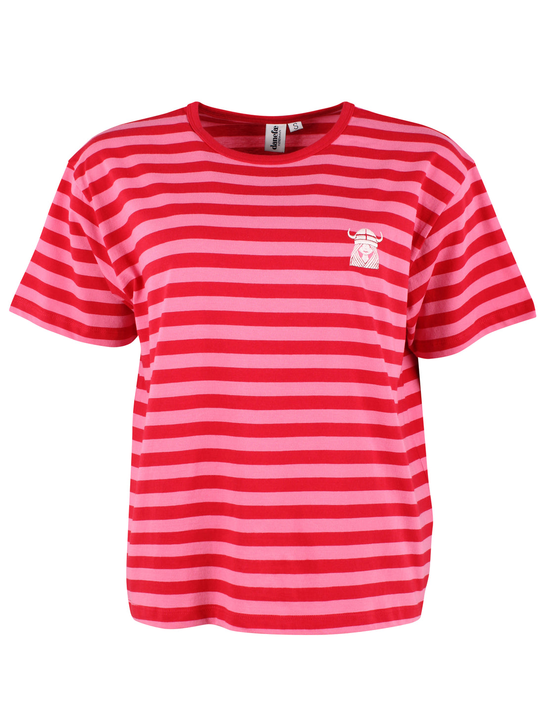 Danebasic Boxy Stripe Tee Dark Red/Soft Cherry FREJA
