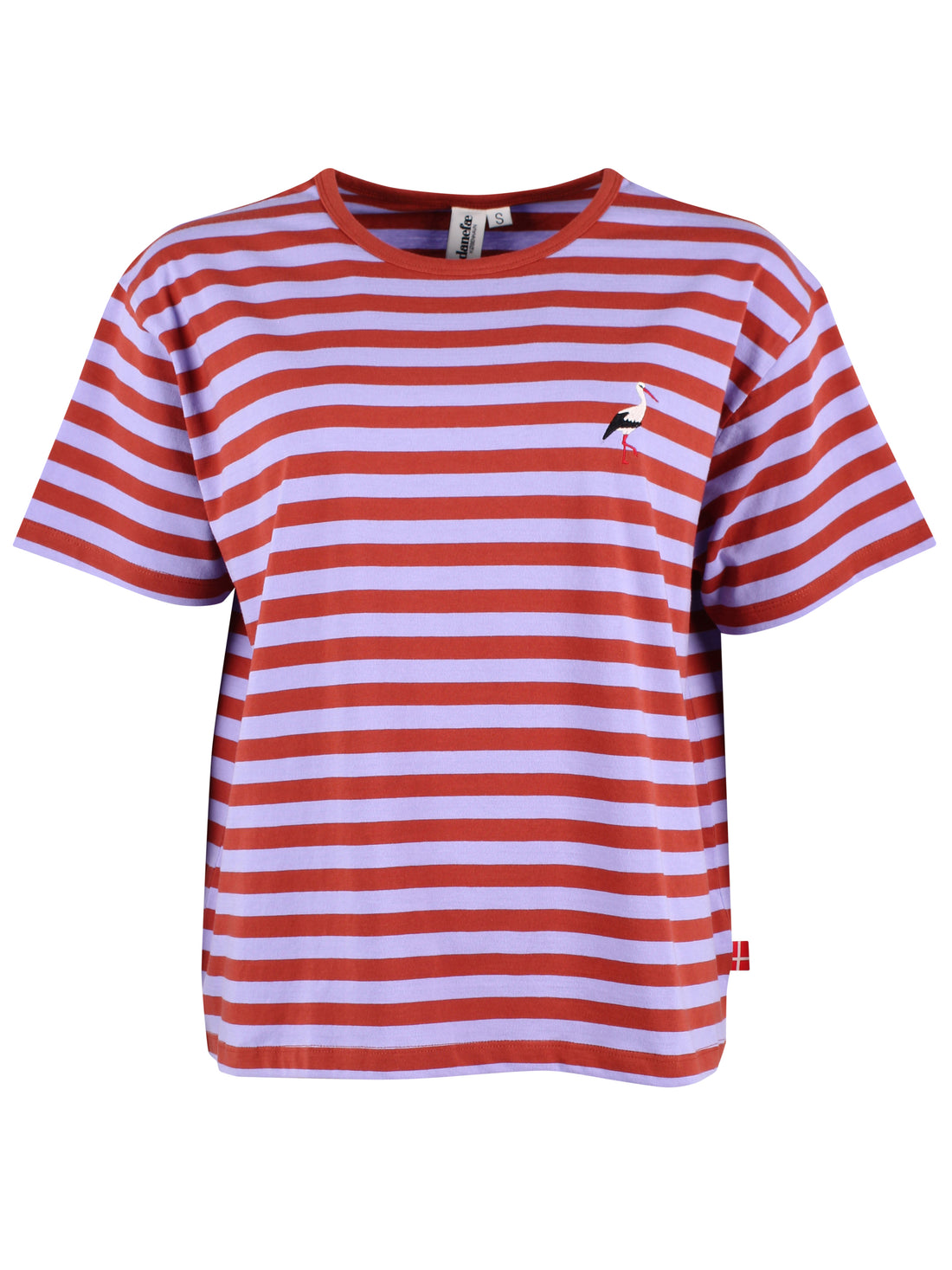 Danebasic Boxy Stripe Tee Light Lilac/Chili STORK