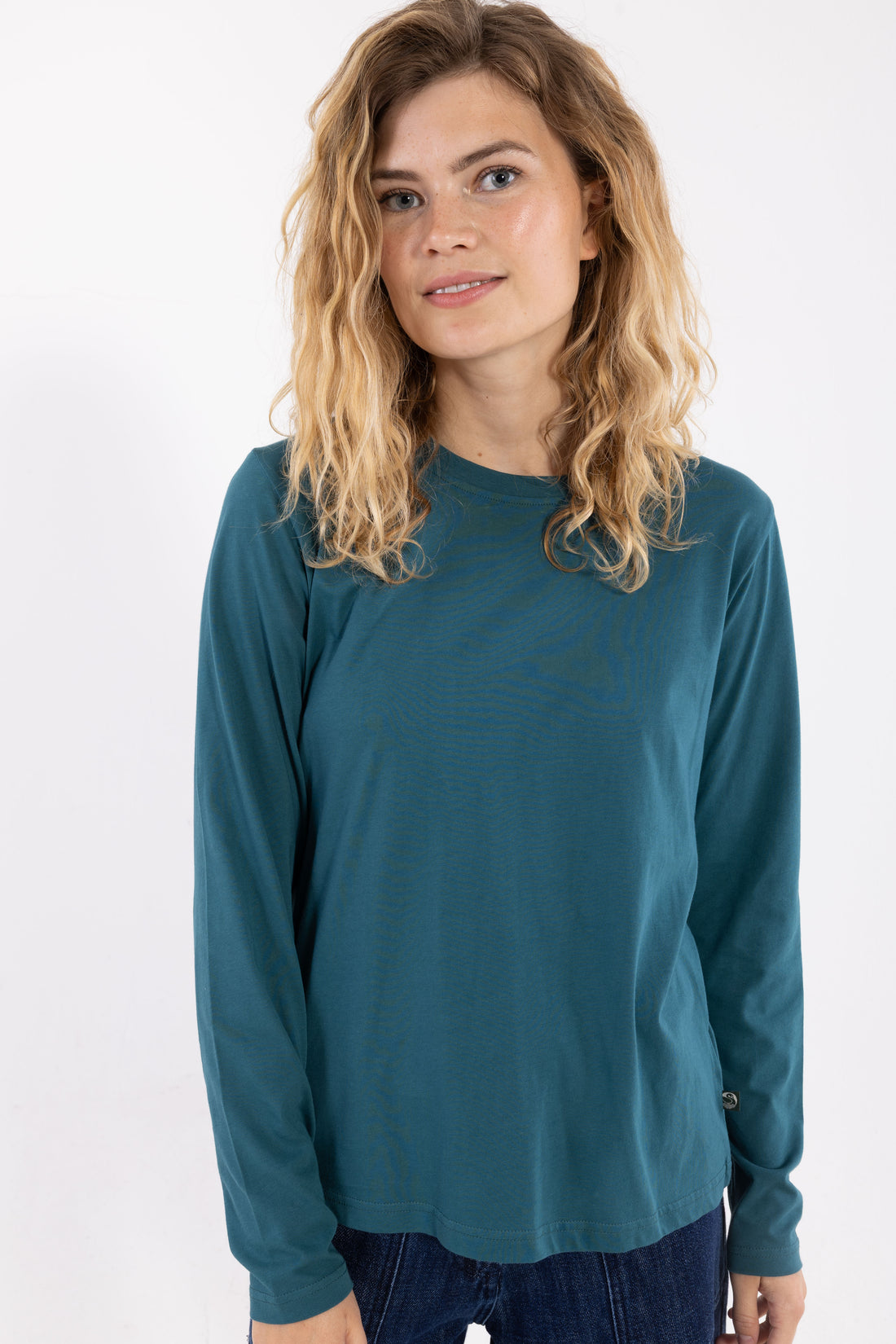 Langærmet bluse i skønne farver.