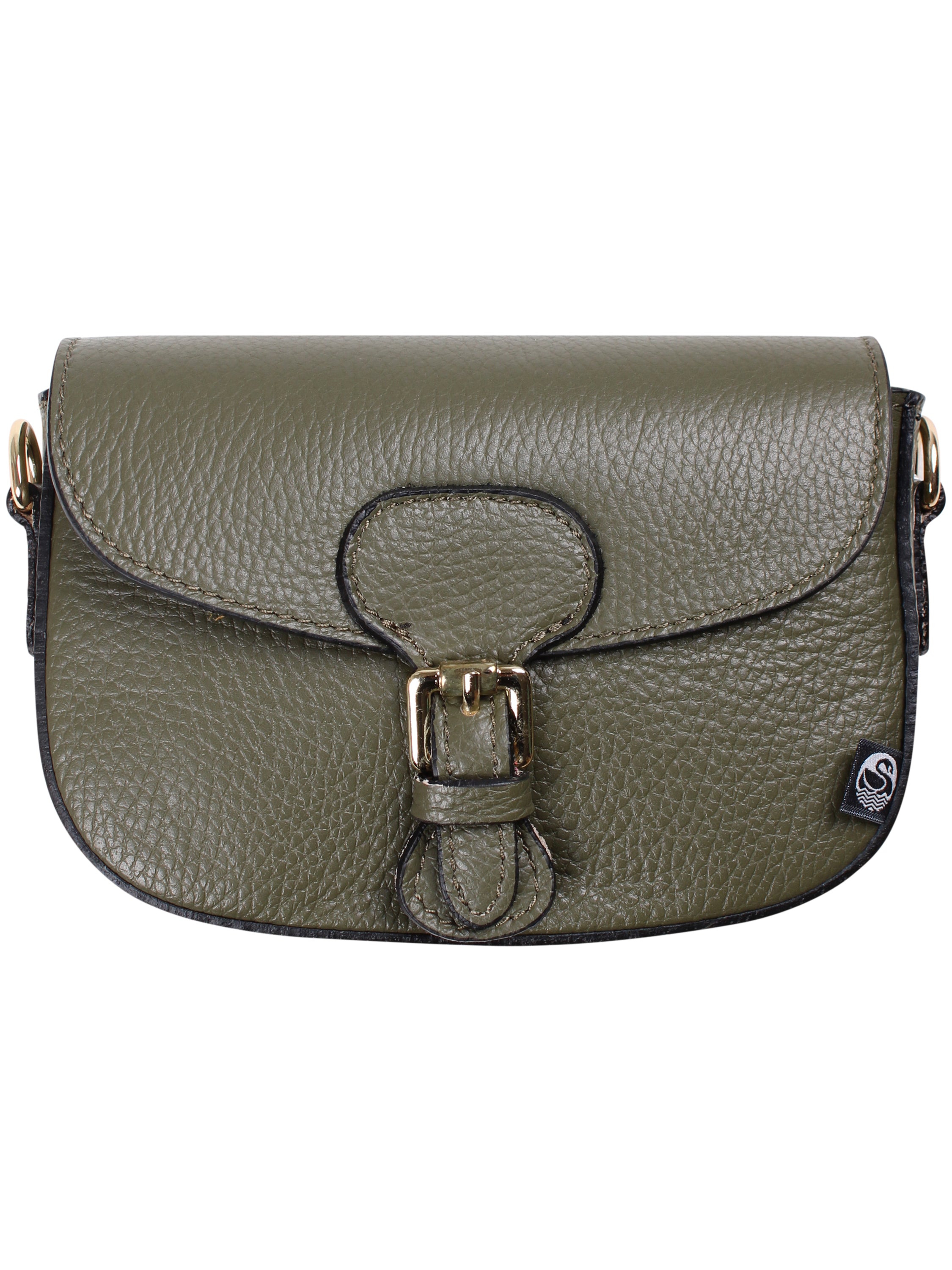 Armygrøn læder skuldertaske lavet af ægte italiensk læder.