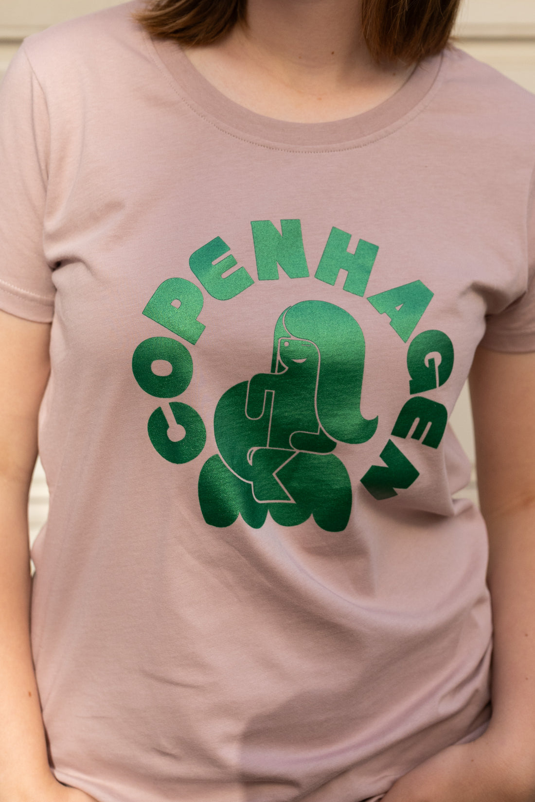 Danecopenhagen Ladies Tee Rose Beige CPH HAVFRUE (GLITTER)