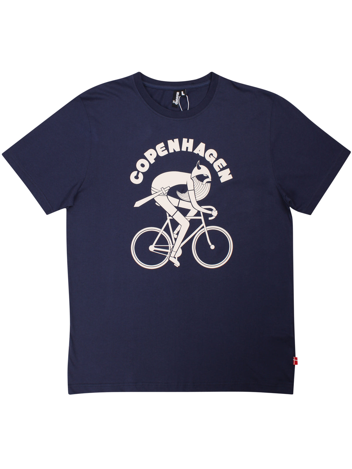 Herre t-shirt med en cyklende viking
