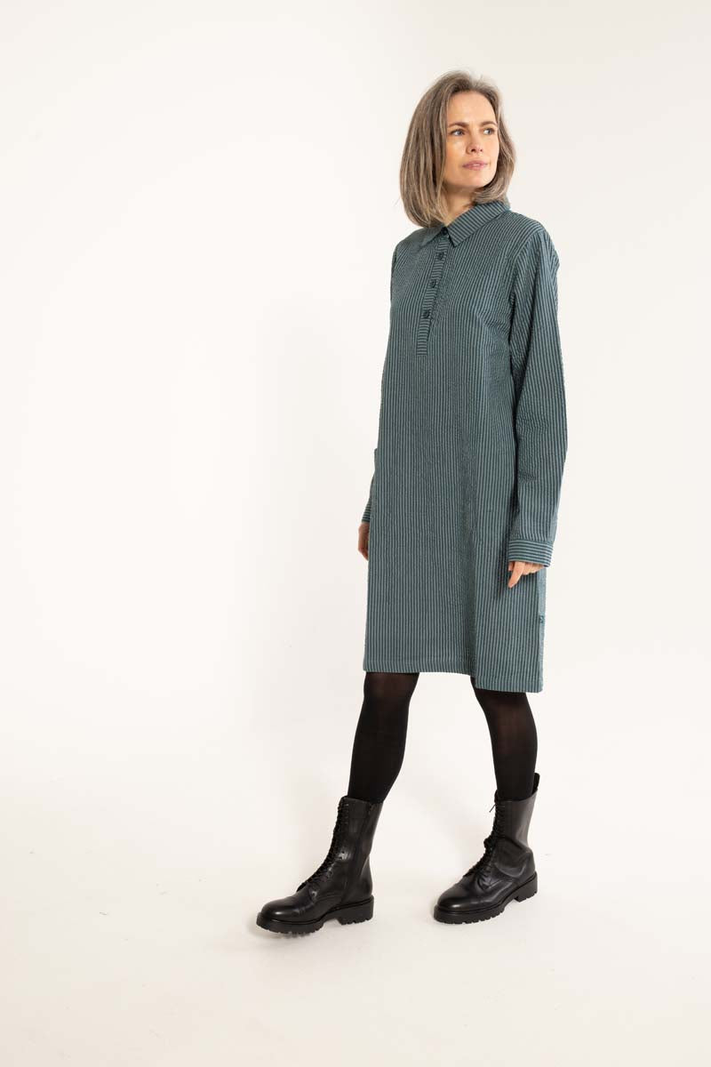 Danecarnation Seersucker Dress Dark Slate/Blue Grey
