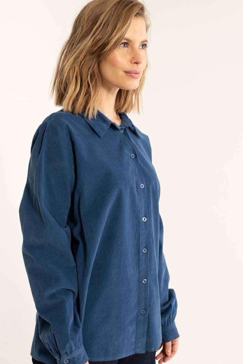 Danerosemary Cord Shirt Deep Blue