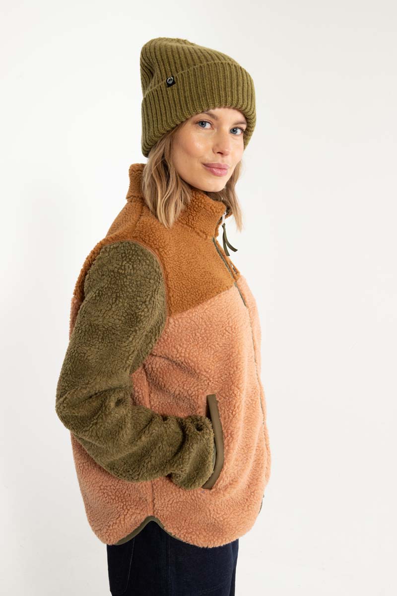 Lækker flerfarvet fleece zip-up til kvinder