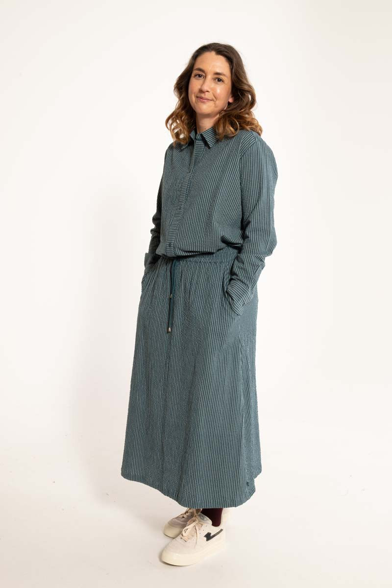 Danespresso Searsucker Skirt Dark Slate/Blue Grey