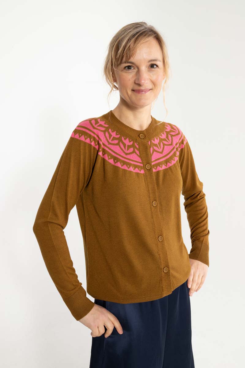 Danemagda Wool Cardigan Tobacco – Danefæ