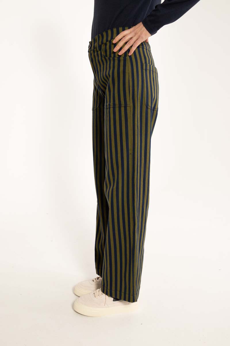 Danedaisy Light Canvas Pants Dark Navy/Olive