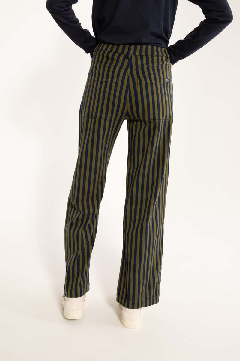 Danedaisy Light Canvas Pants Dark Navy/Olive