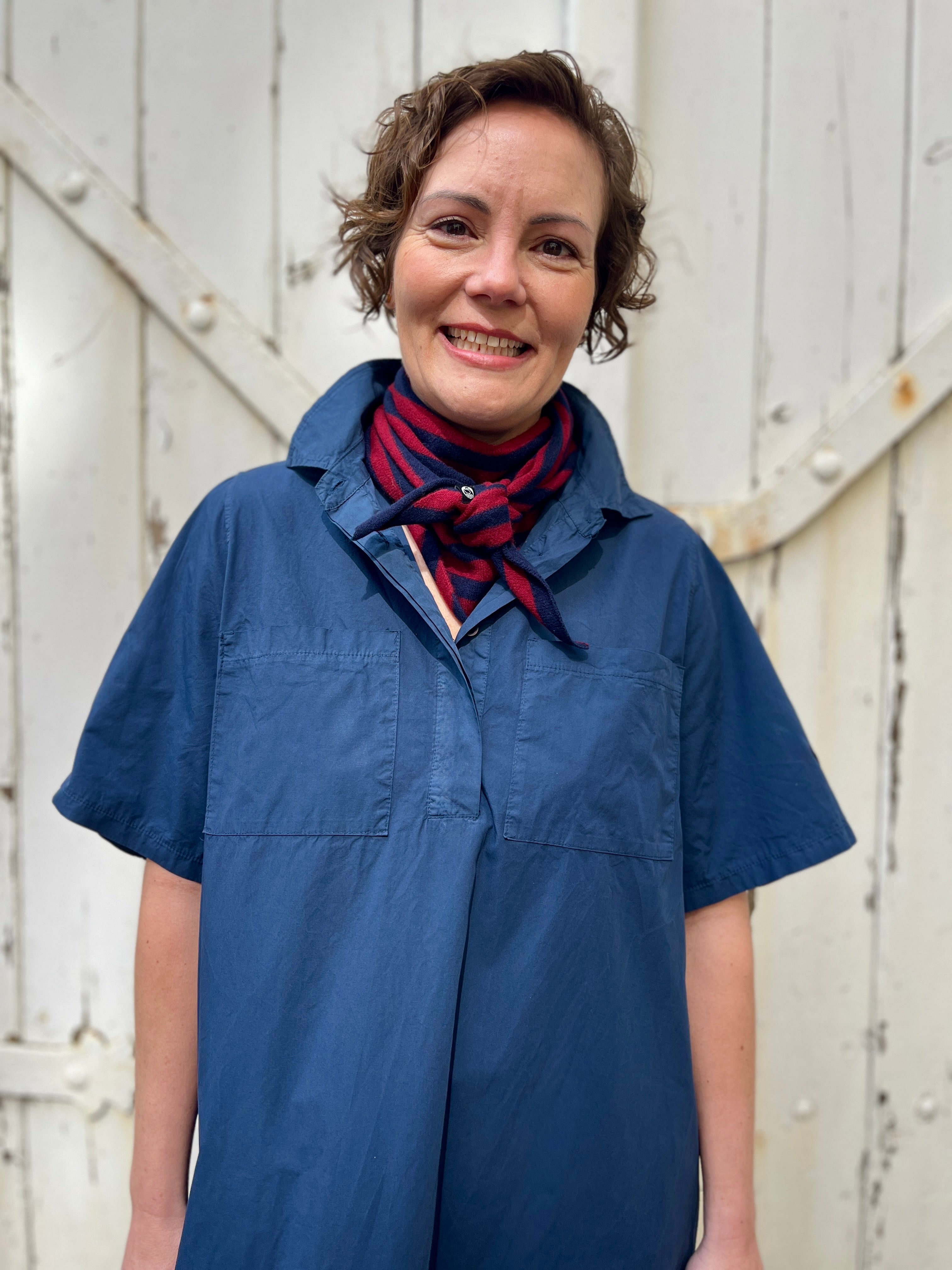 Danefolk Smooth Poplin SS Dress Dark Blue