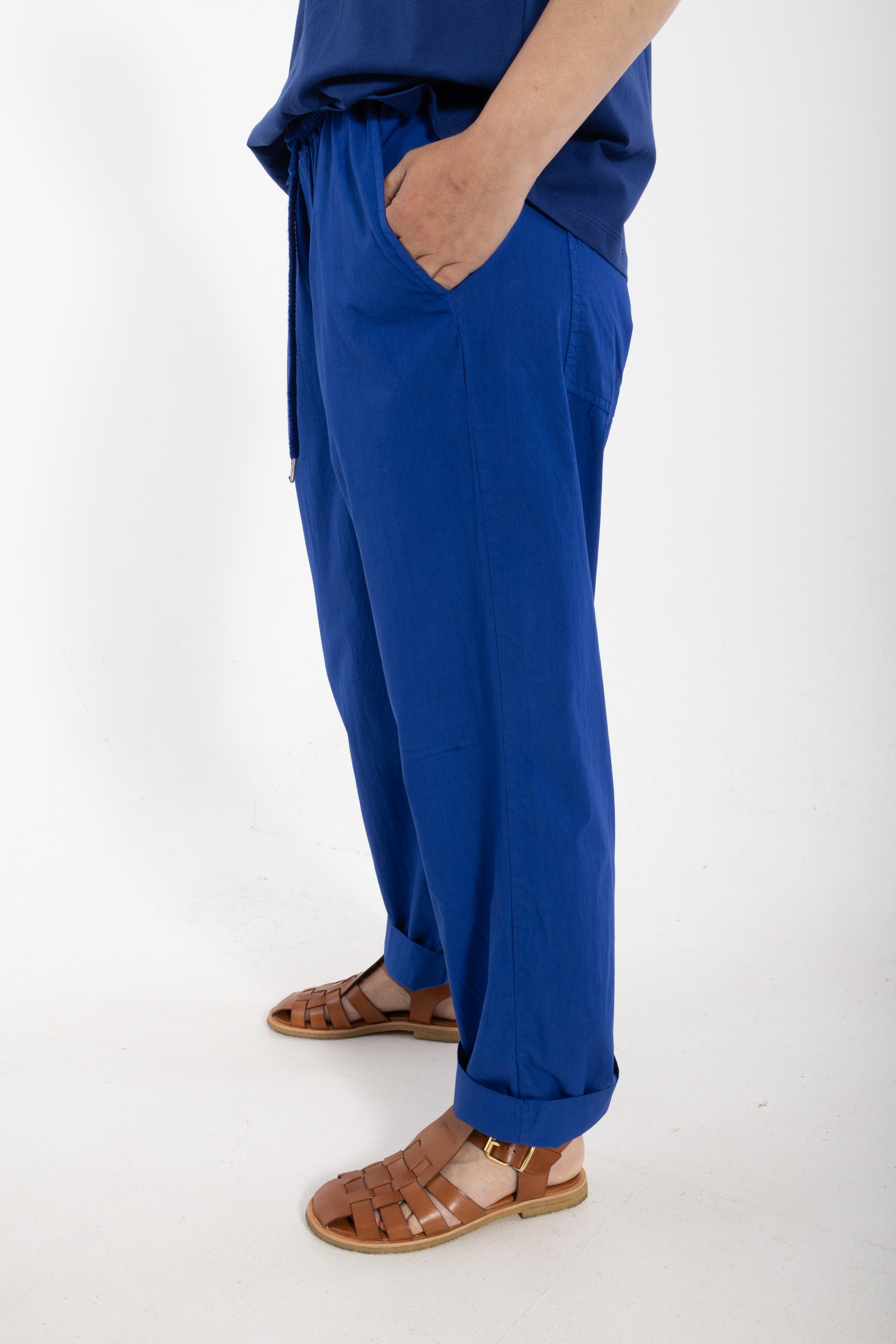 Danefunt Smooth Poplin Pants Dark Blue