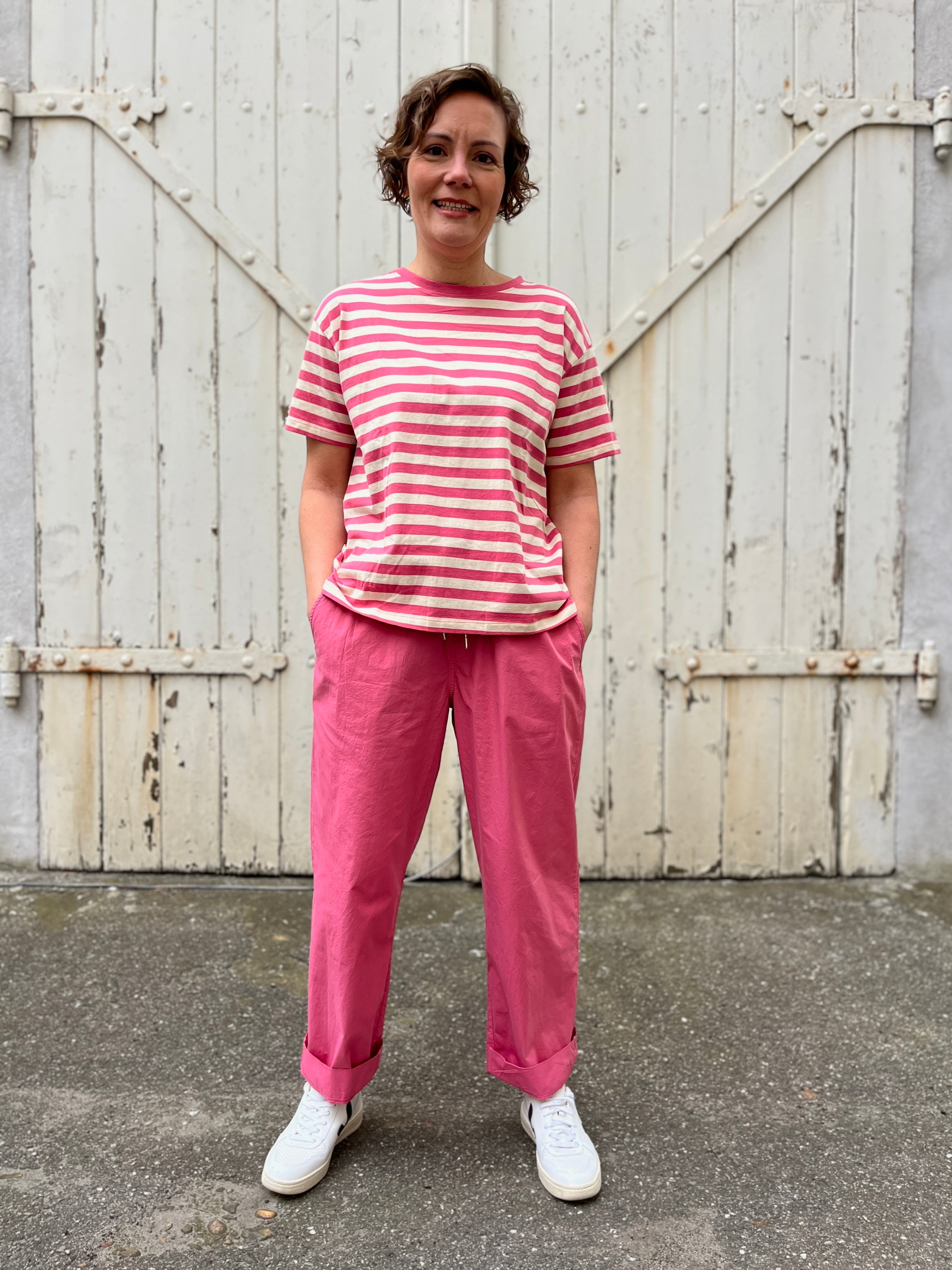Danefunt Smooth Poplin Pants Soft Cherry