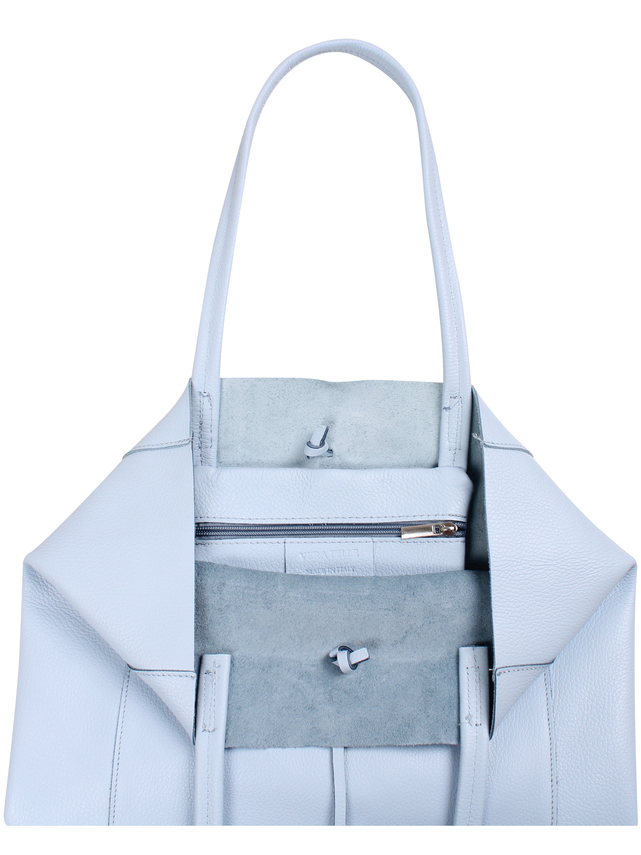 ESS - DaneHolstein Leather Tote Bag Ice Blue
