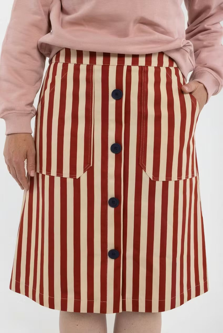 Danekage Stretch Canvas Skirt Chili/Nougat