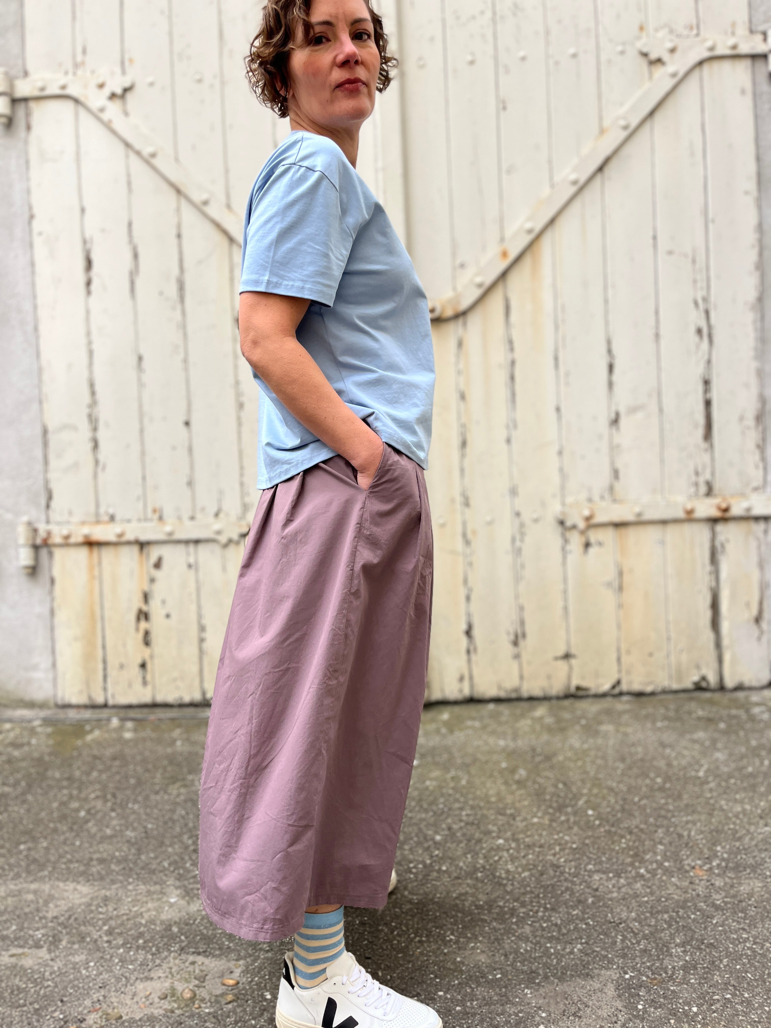 Daneminna Smooth Poplin Skirt Mauve