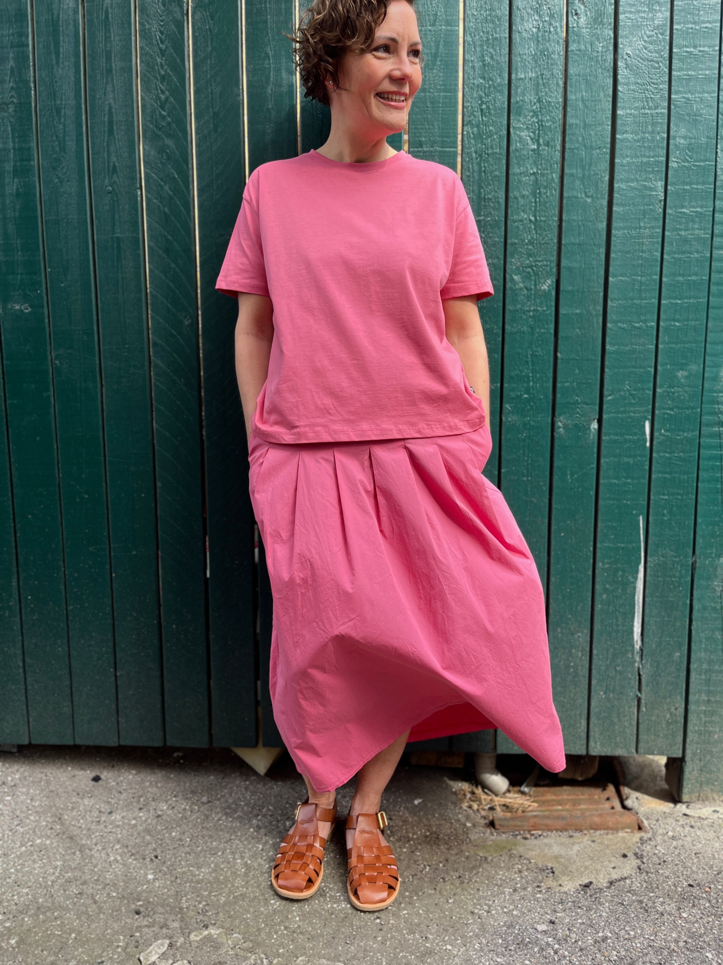 Daneminna Smooth Poplin Skirt Soft Cherry