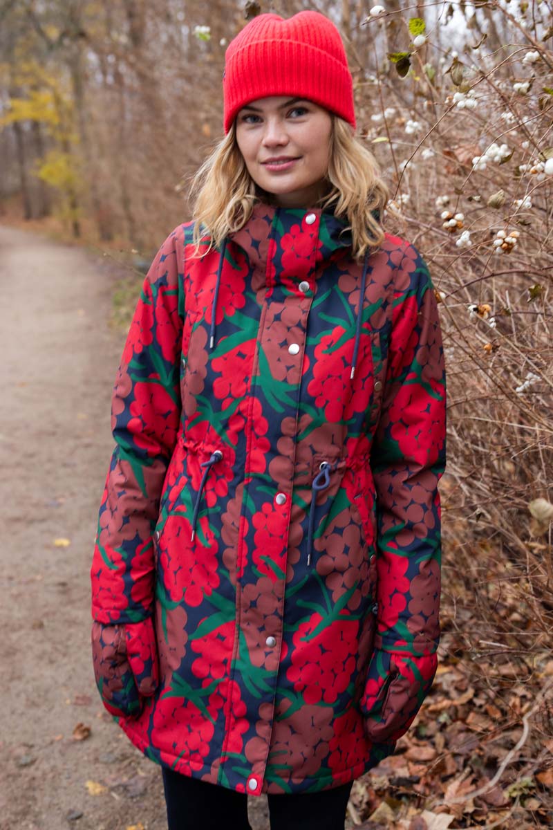 Vinterjakke til dame med mønstre