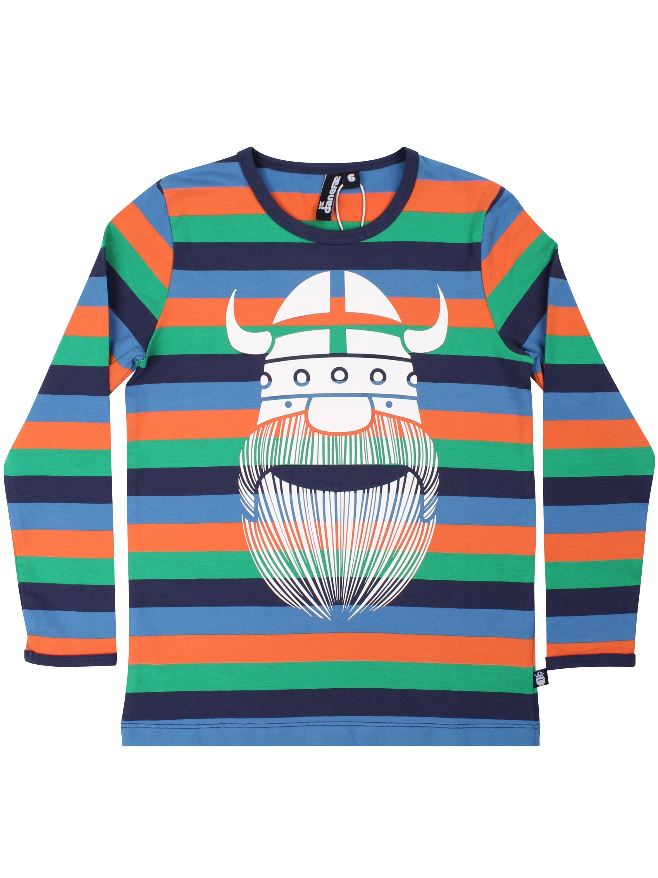 Stribet bluse til børn med viking