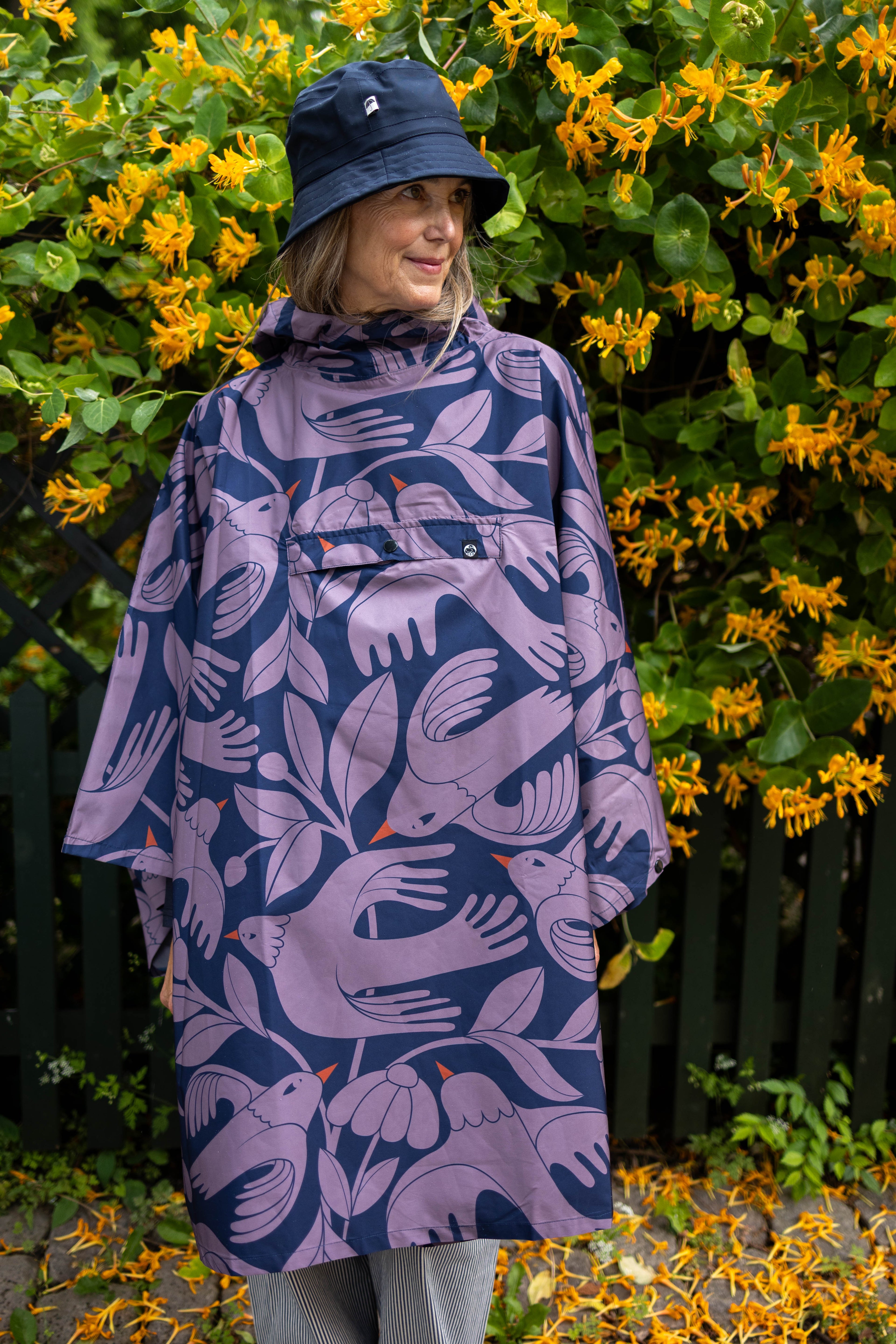 Danepackit Rainponcho Dk Navy BIRDIEUP