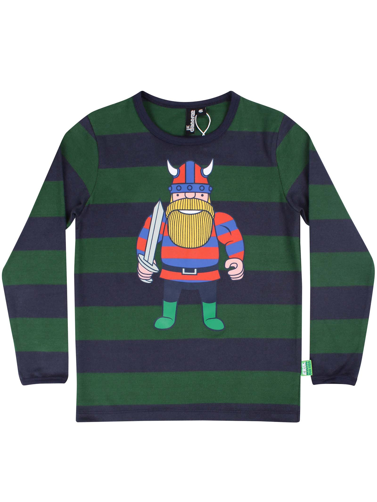 Stribet bluse til børn med viking
