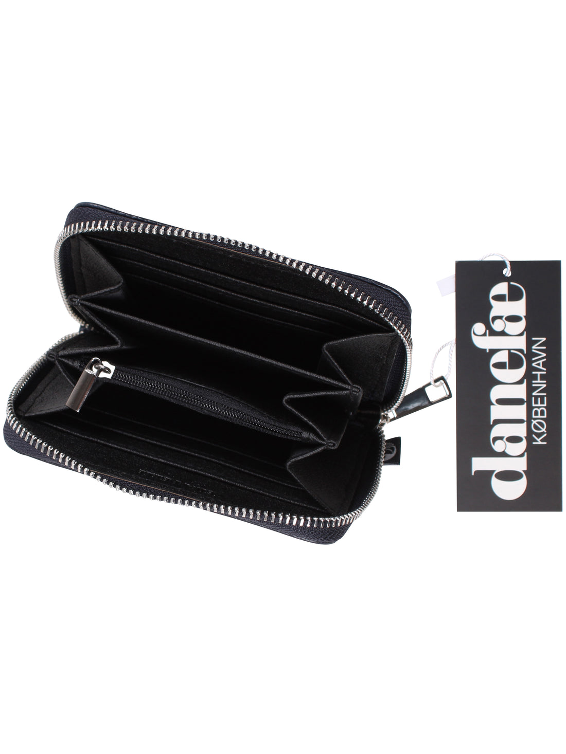 Danesortedam Leather Zip-Wallet Dark Navy