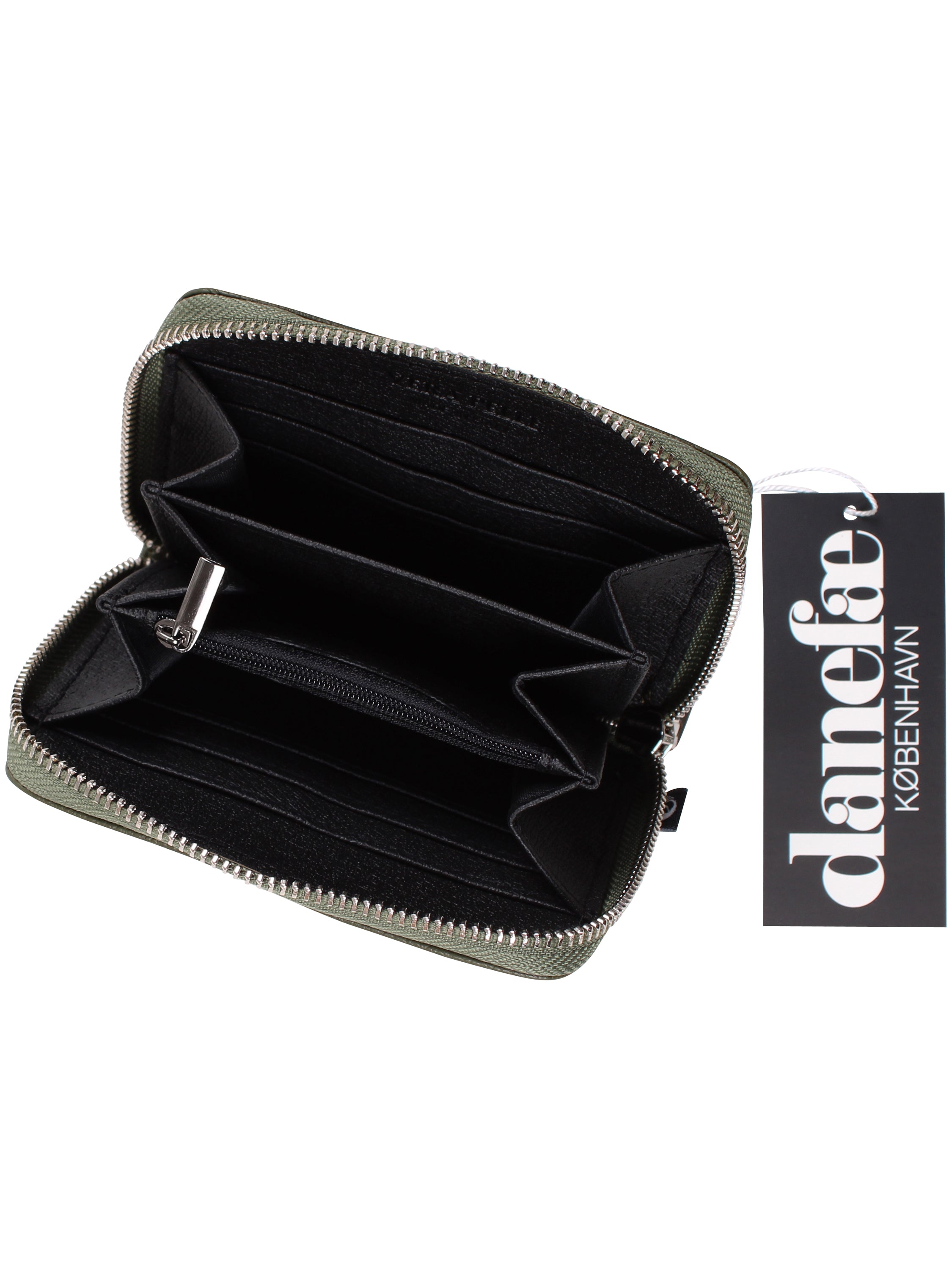 Danesortedam Leather Zip-Wallet Dk Army