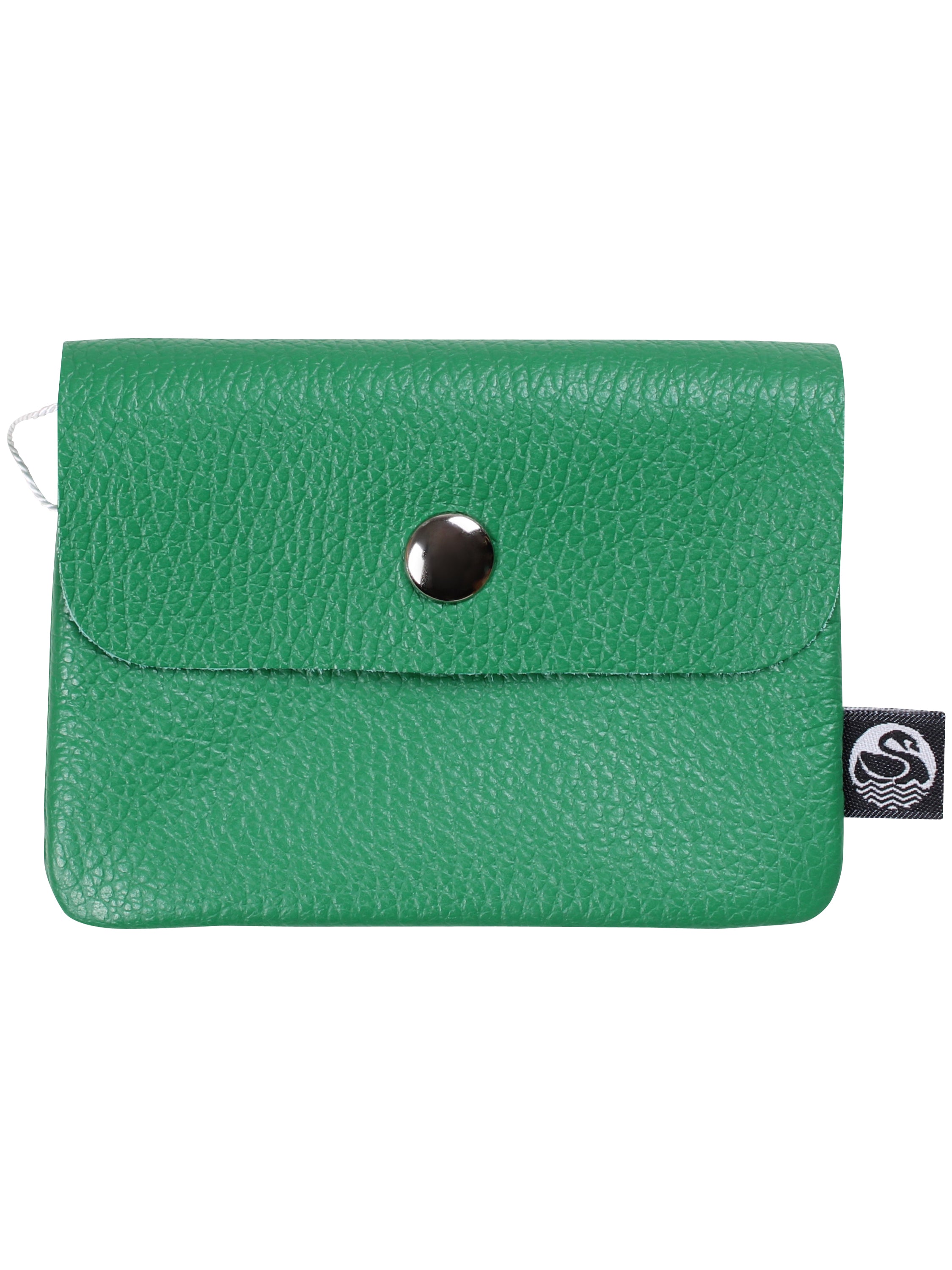 Grøn læder pung lavet af ægte italiensk læder.