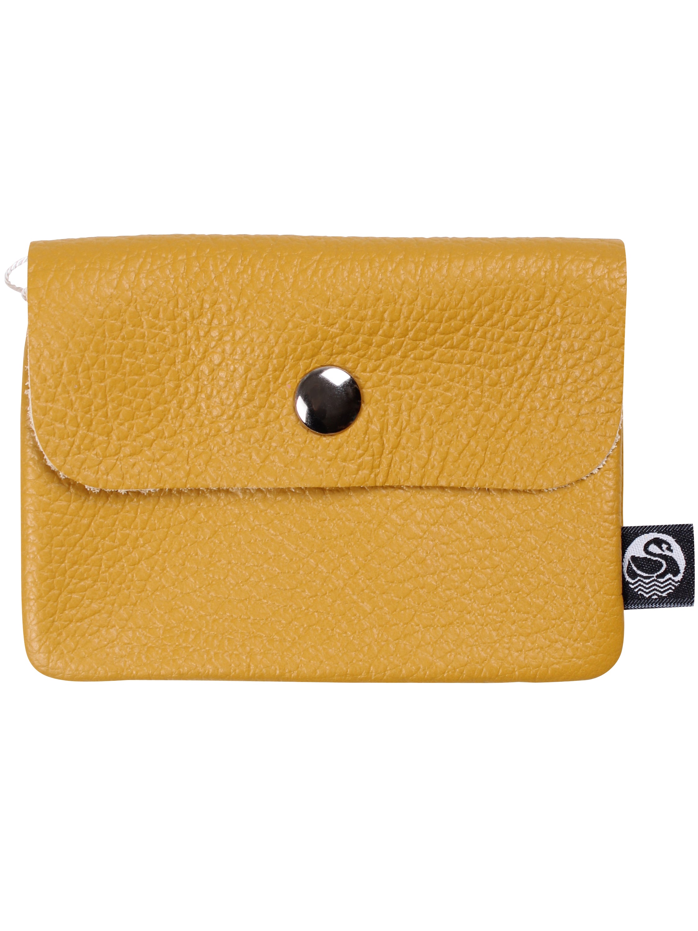 Okkergul læder pung lavet af ægte italiensk læder.