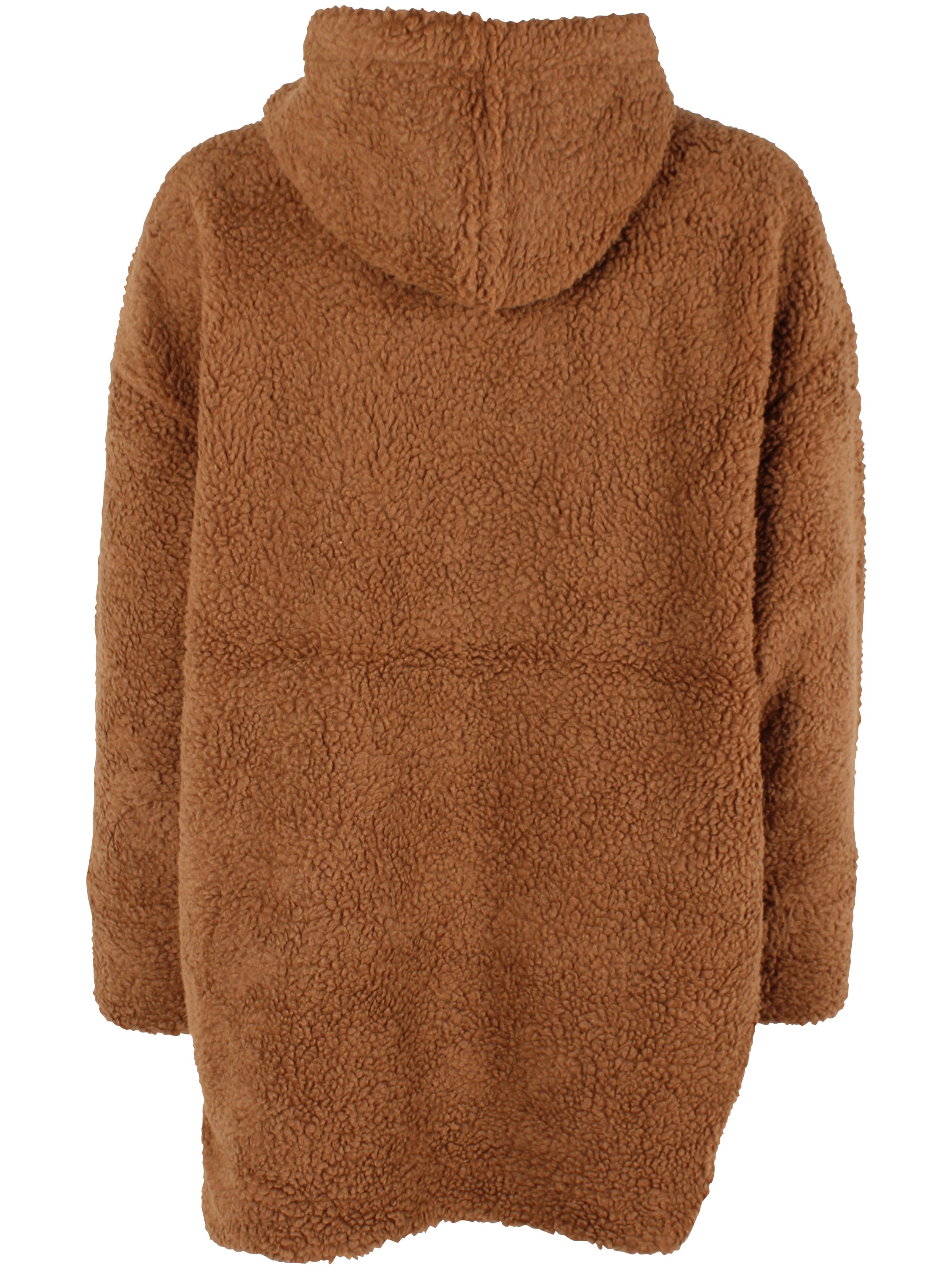 Lækker fuzzy fleecejakke i fin brunlig nuance til kvinder